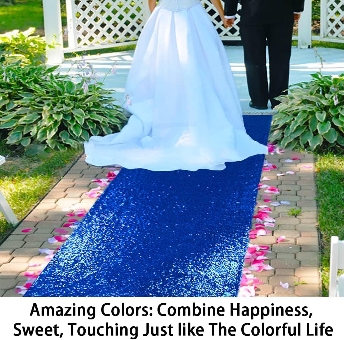 ShinyBeauty Royal Blue Sequin Aisle Runner, 4FTx20FT Glitter Wedding Walkway for Elegant Hallways, Parties & Special Events