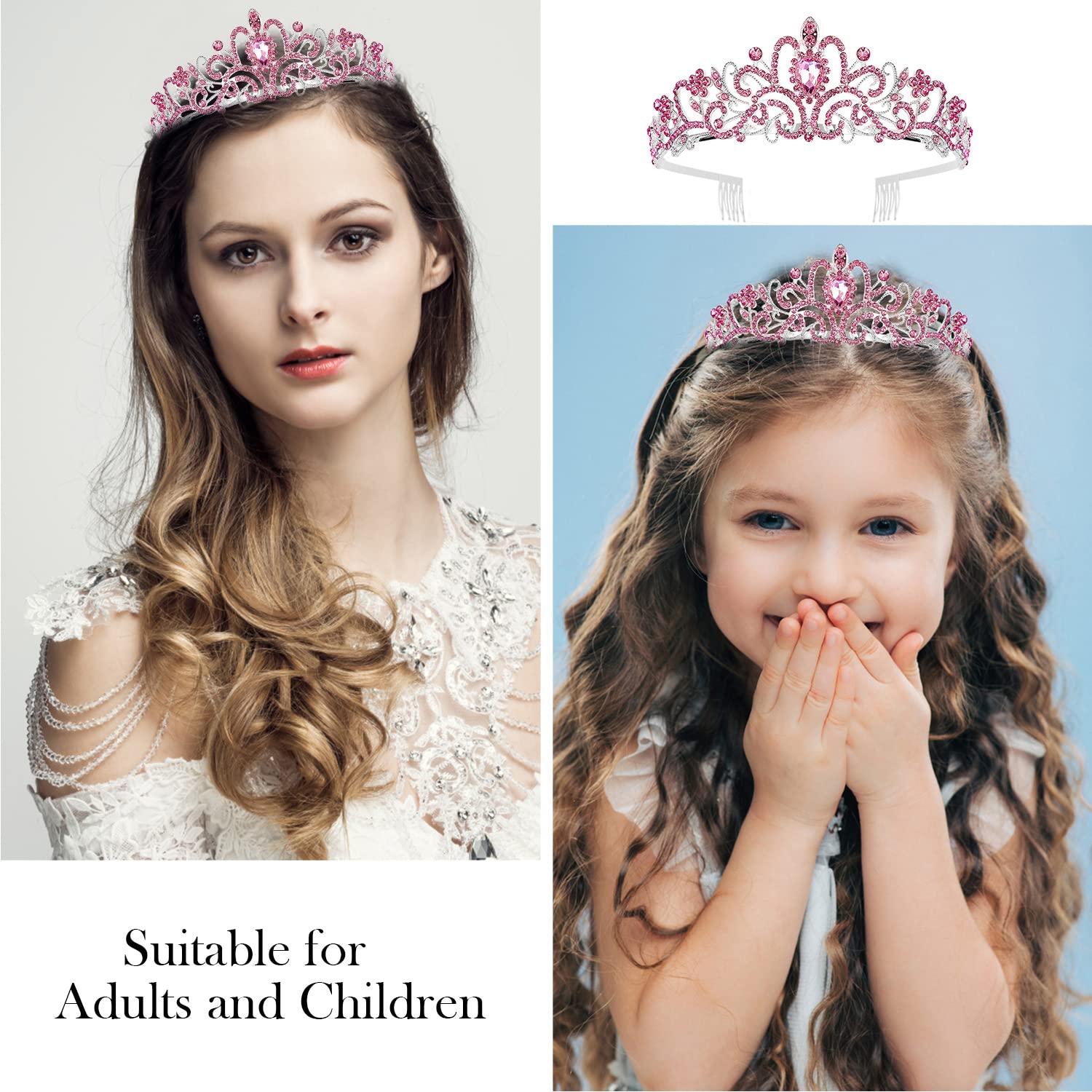 Princess Birthday Tiara - Happy Crown for Girls & Women, Decorative Accessory