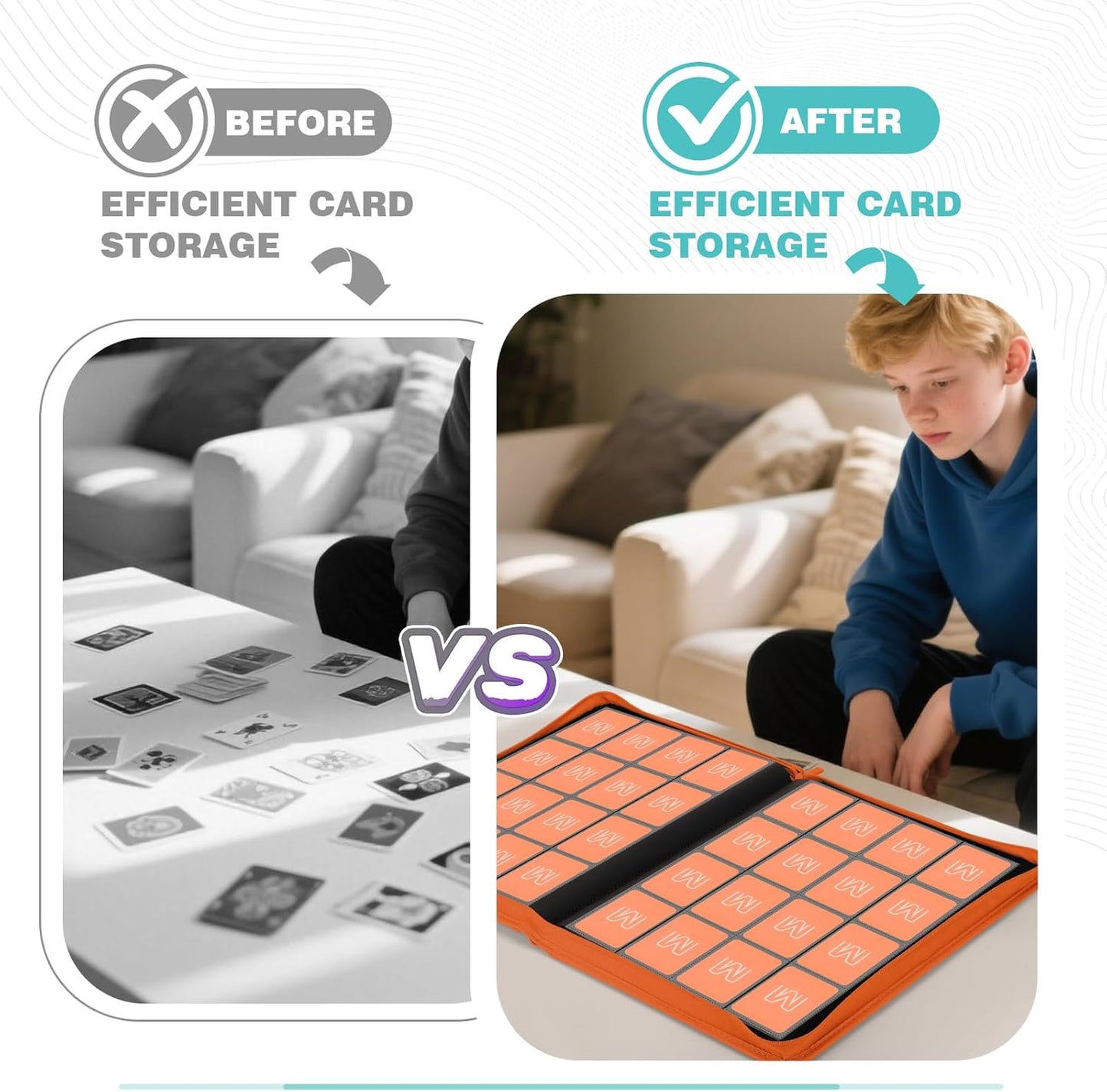 Premium Card Binder 16 Pocket,Trading Card Binder Holds up to 1000+Cards Sturdy Card Collection Album, Card Holder Folders for MTG, TCG, Game Cards & Sports Cards