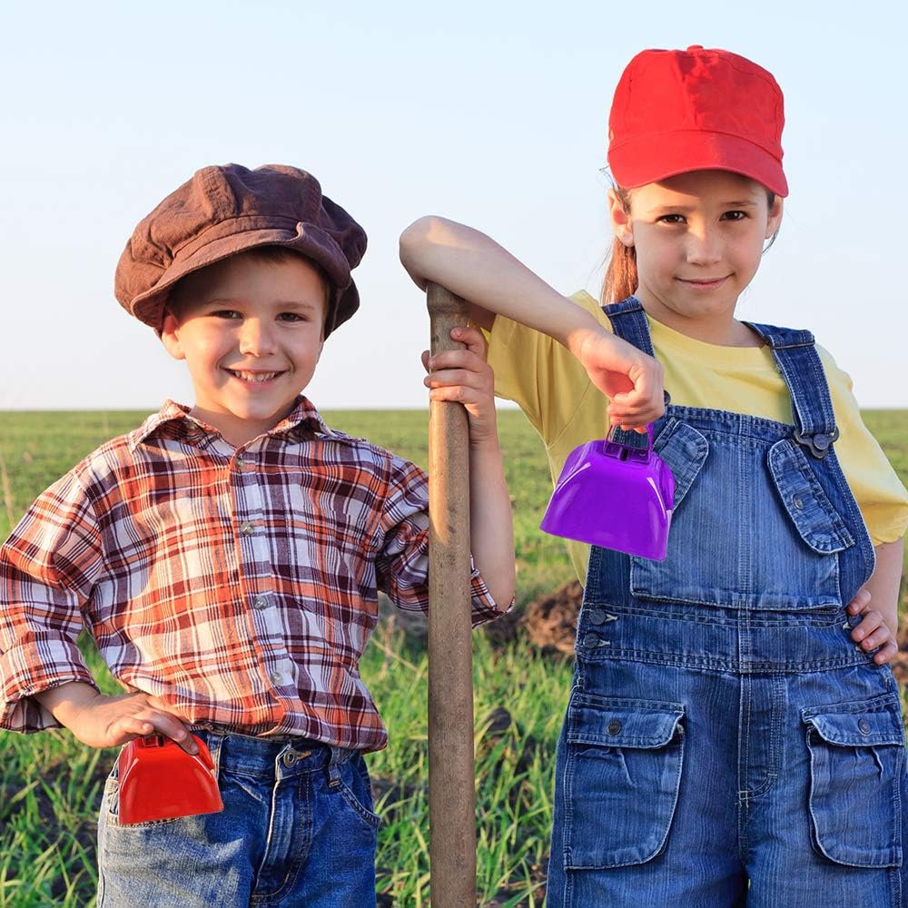 ArtCreativity 3 Inch Metal Cow Bell Noise Maker - Pack of 12 - Small Loud Metal Cowbell Noisemaker with Handle - Great for Football Games, Sporting Events, Weddings, New Year’s - Kids and Adults Prize