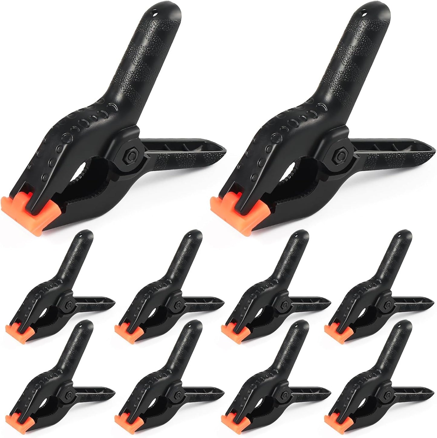 10 Pcs Spring Clamps, PureGuard 4.5 Inch Large Plastic Spring Clips Clamps Heavy Duty Woodworking Clamps for Crafts Balloon Arch Photography Backdrop Stand Pool Cover Clips
