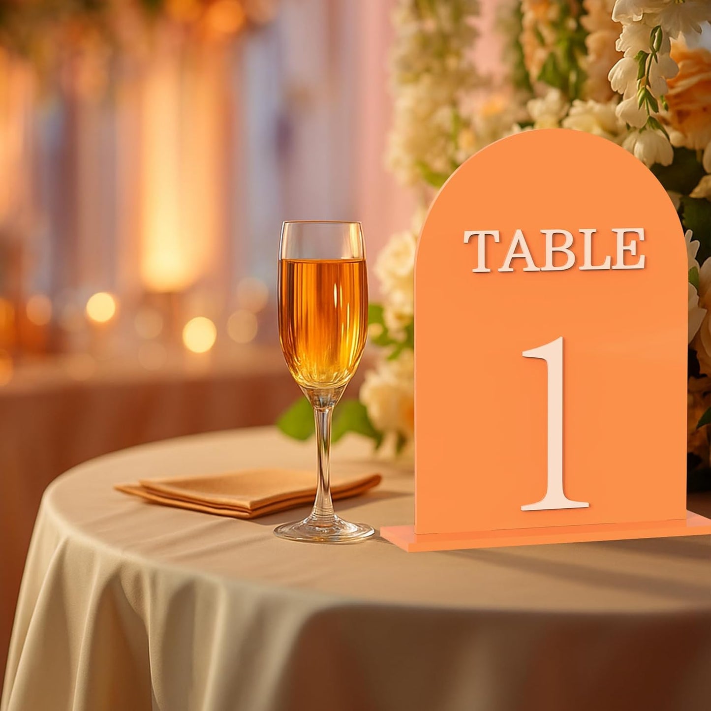 Arch Wedding Table Numbers 1-20 with Stands, 5" X 7" Double Sided Acrylic Wedding Sign Holders, Durable Non-Fading Table Number for Wedding Reception, Events, and Centerpieces
