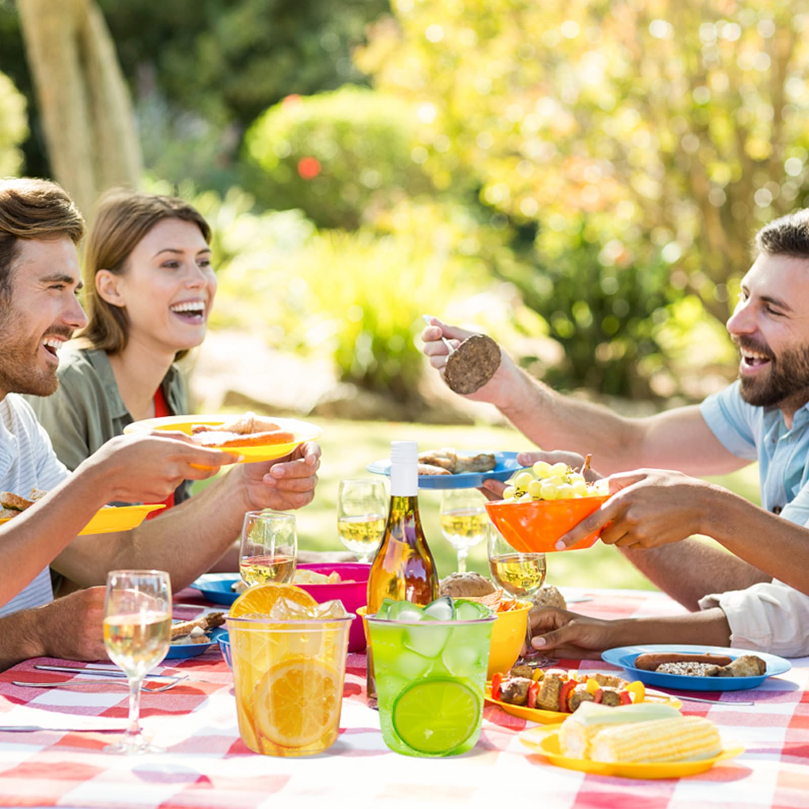 KesaPlan 50Pcs 12oz Pink Plastic Party Cups, Disposable Wine Cocktail Cups