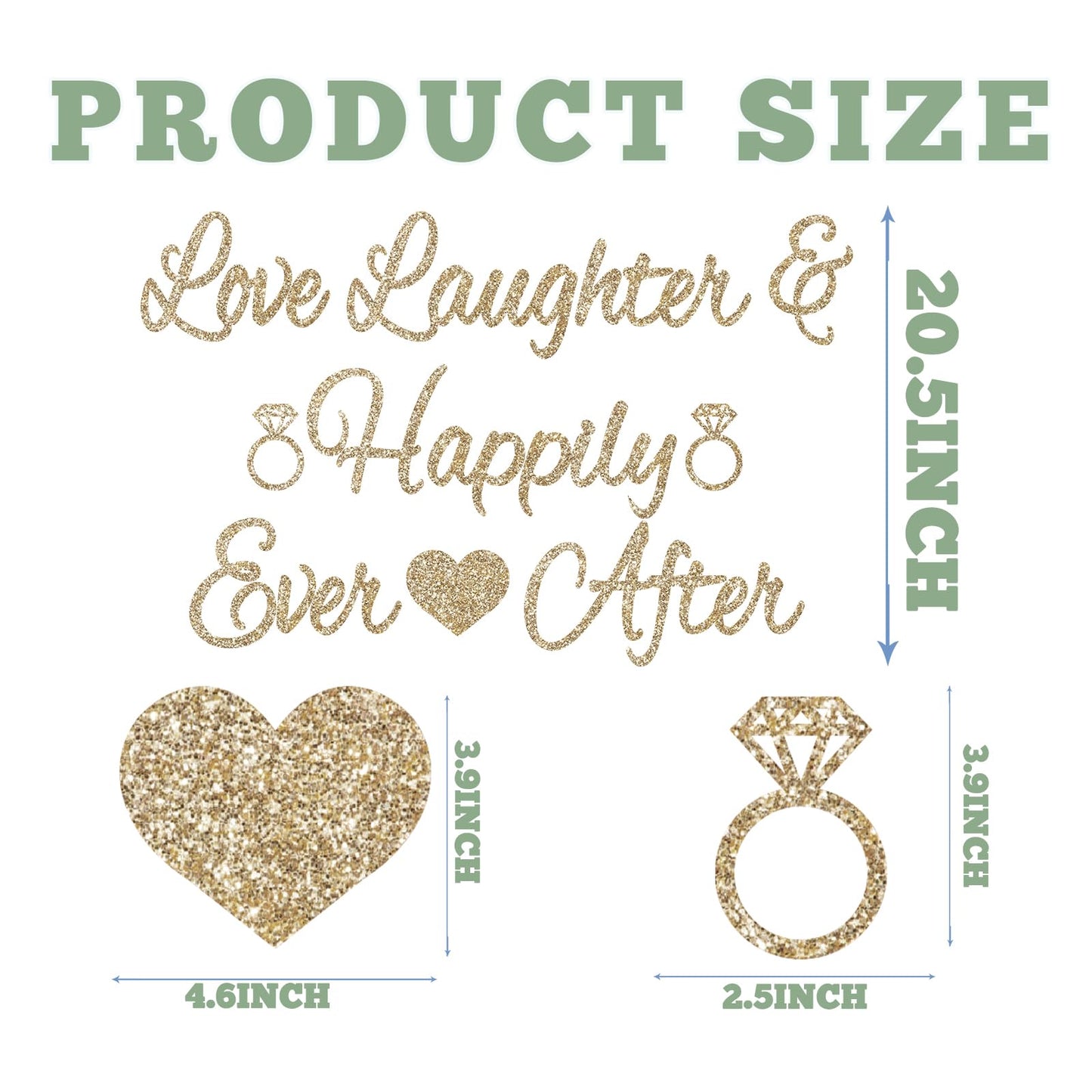 Bridal Shower Decorations,Sage Green Bridal Shower Decorations Includes Love Laughter Happily Ever