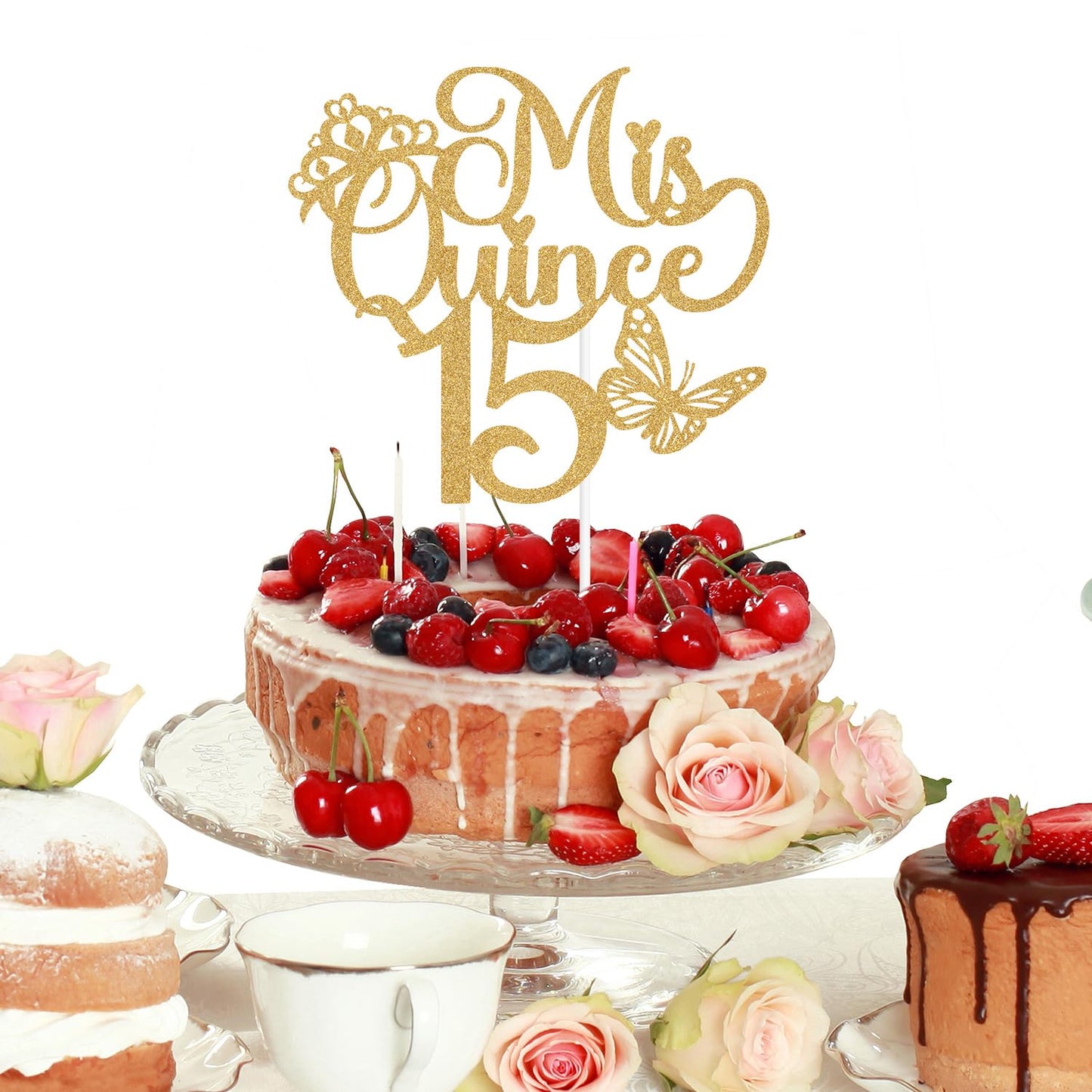Mis Quince 15 Cake Topper, Mis Años 15, Feliz 15 Años, Cheers to 15 Years, Happy 15th Birthday