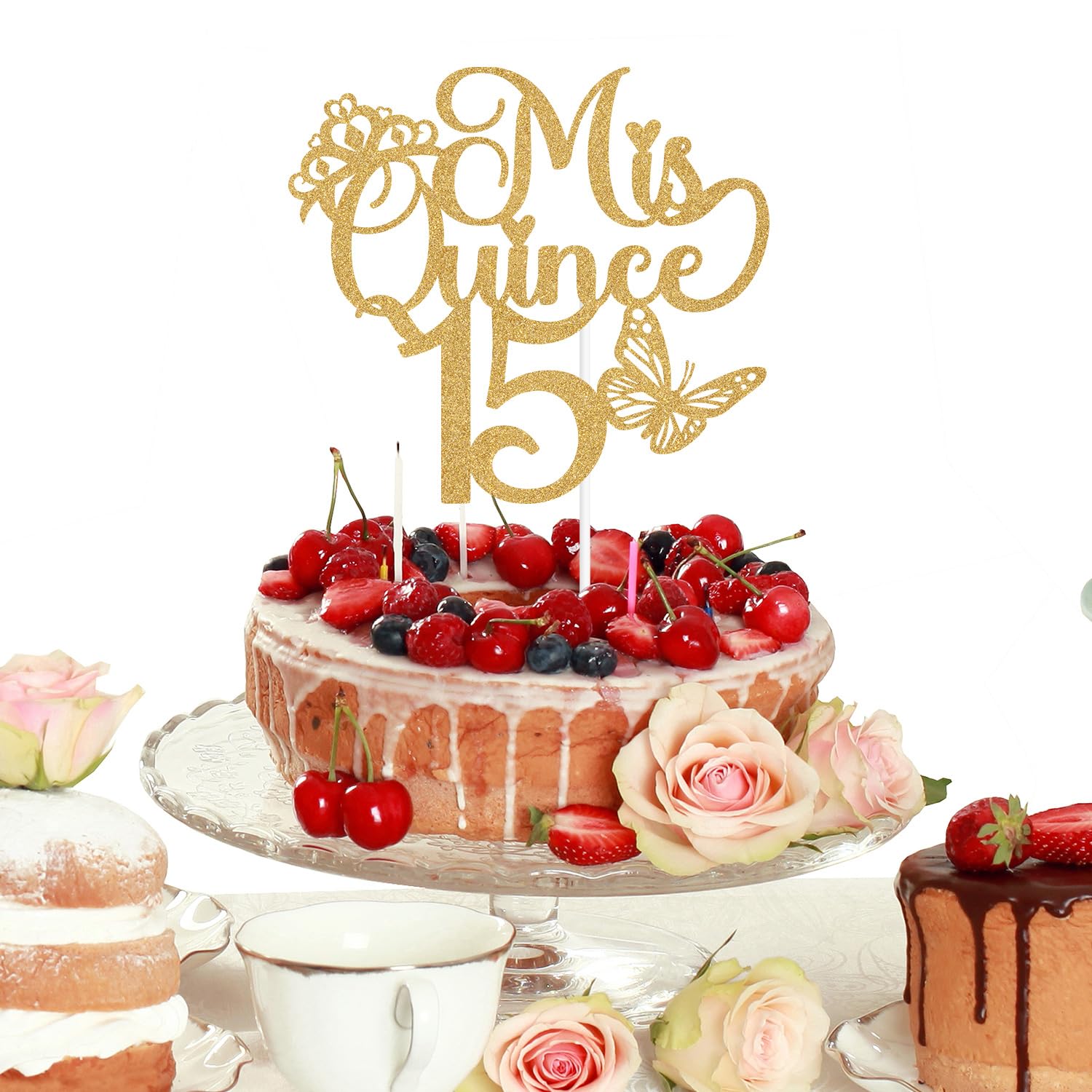 Mis Quince 15 Cake Topper, Mis Años 15, Feliz 15 Años, Cheers to 15 Years, Happy 15th Birthday