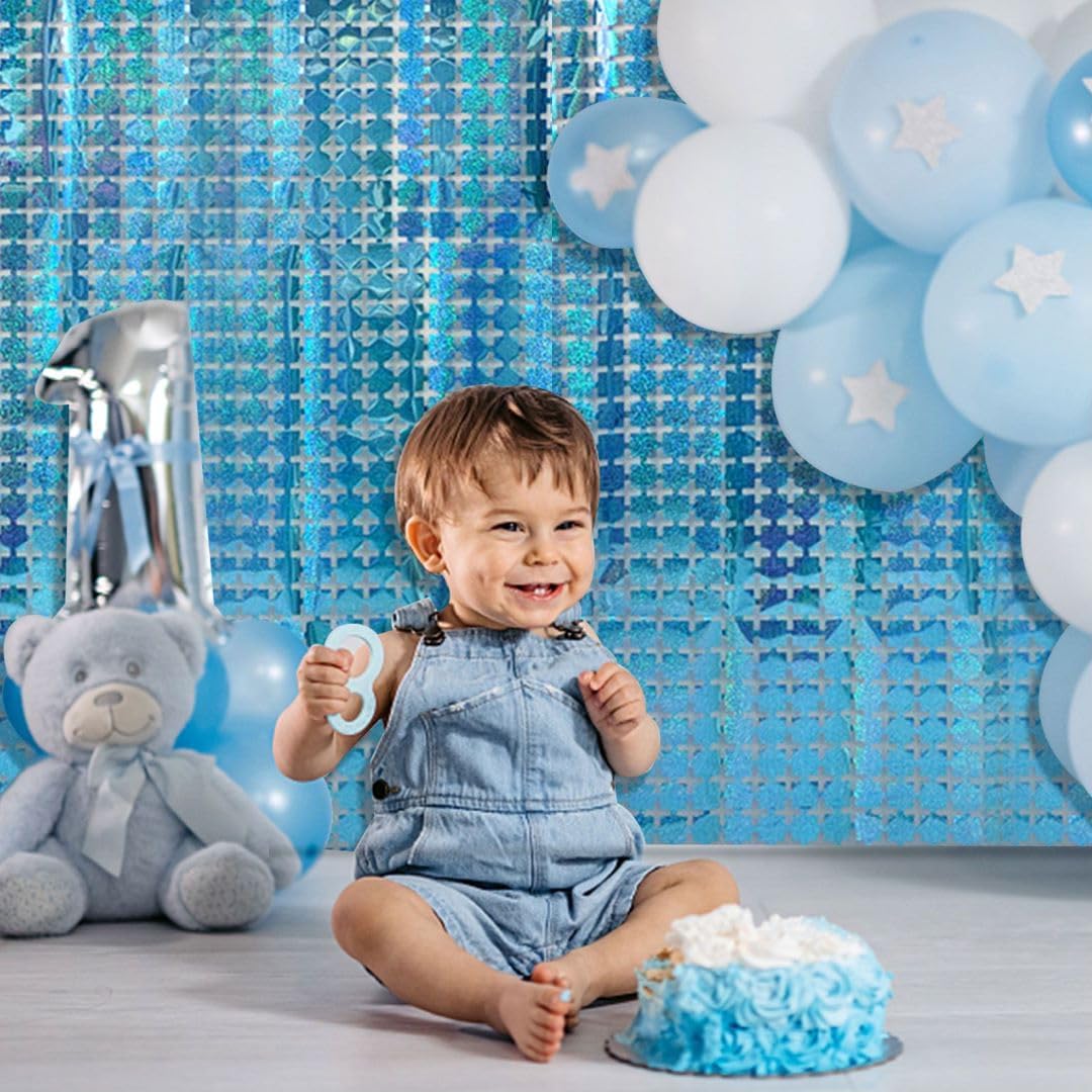 Blue Foil Fringe Curtains Backdrop, Blue Streamers Party Decorations, Frozen Birthday Party Decorations, Under The Sea Party Supplies, Beach Pool Party Favor, Ocean Decor, Pastel Wall Decor