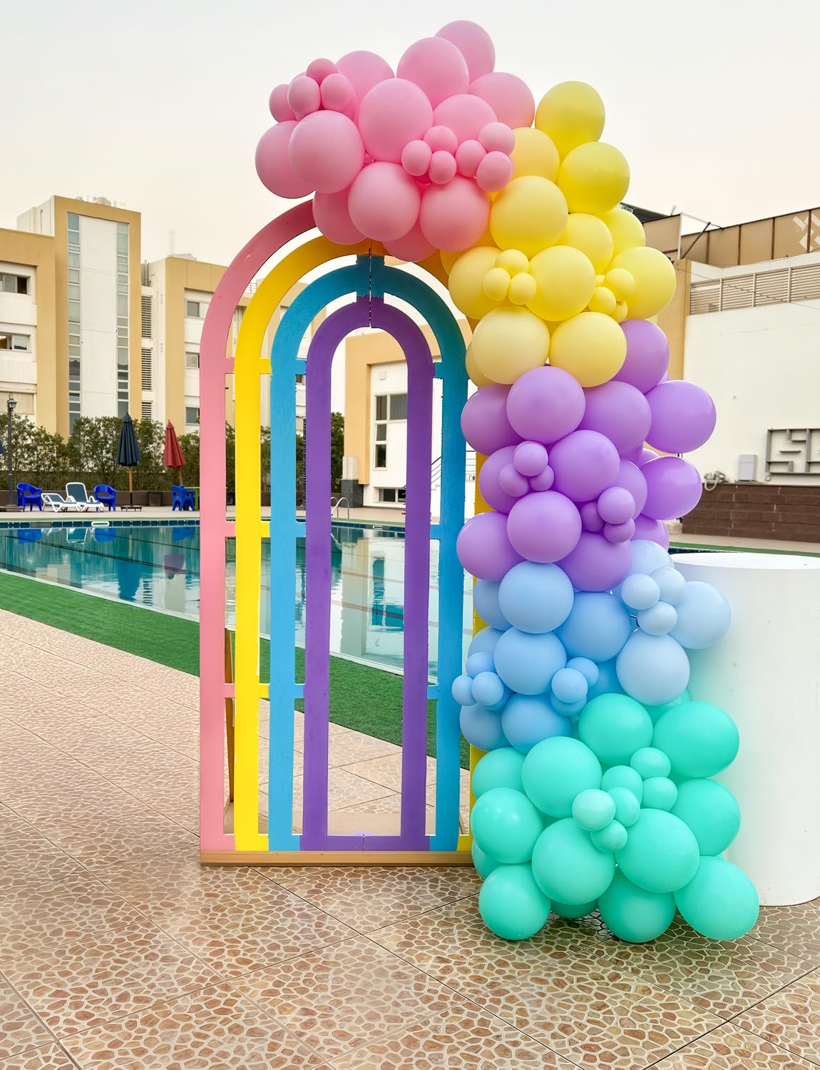 Haolongfa Pastel Rainbow Balloons Arch Garland Kit for Pastel Party Decor