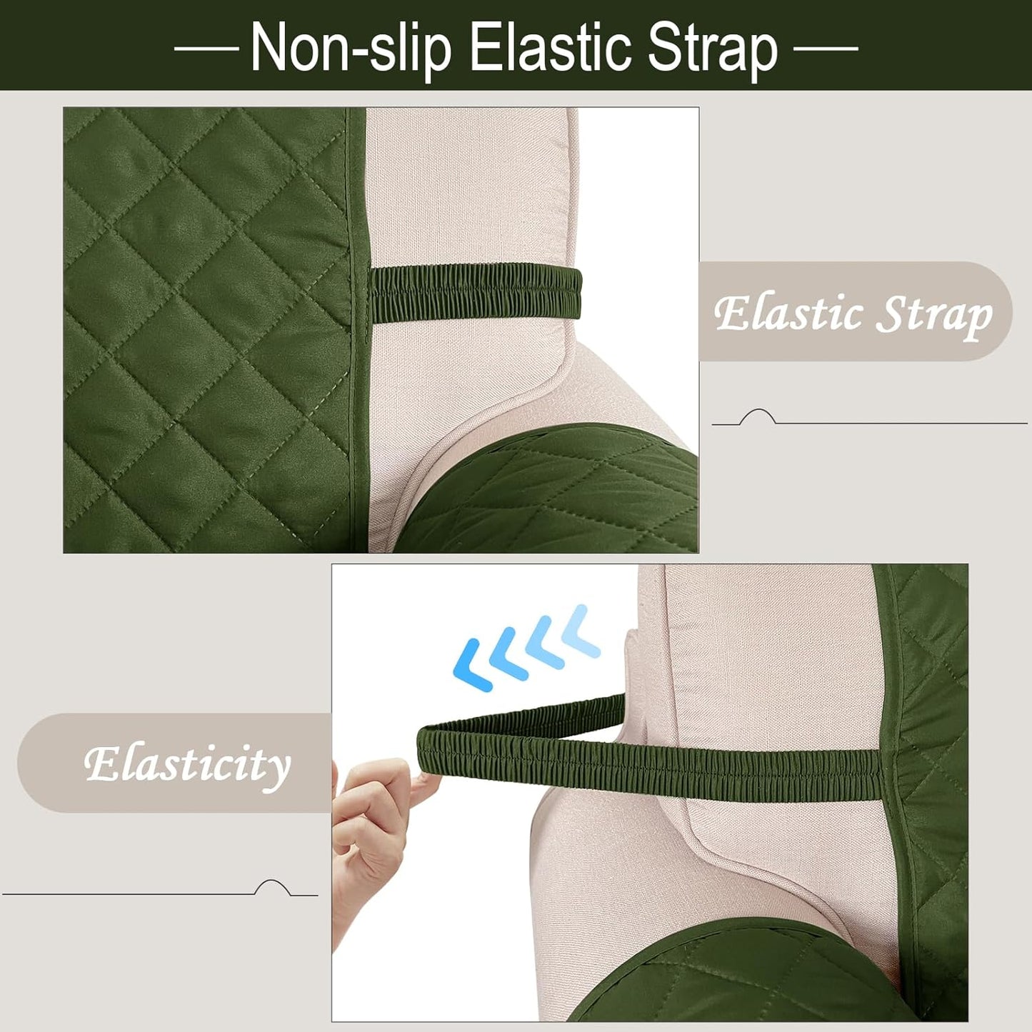 Reversible Sofa Covers Couch Cover Furniture Protector for Dogs Elastic Straps Water Resistant(Sofa,Huntergreen/Sage)