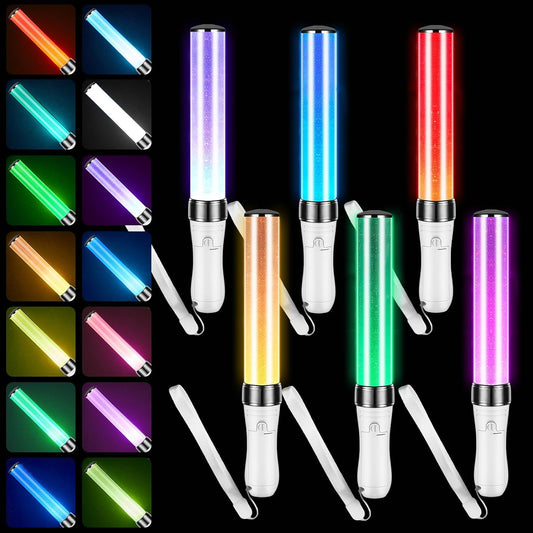 Lewtemi 2 Pcs 15 Color K-pop Concert Lightstick Reusable 2 Modes Multicolor Idol Concert LED Flashing Lightsticks Hip-hop Gift Glow in the Dark Party Favor (9.8 Inch)