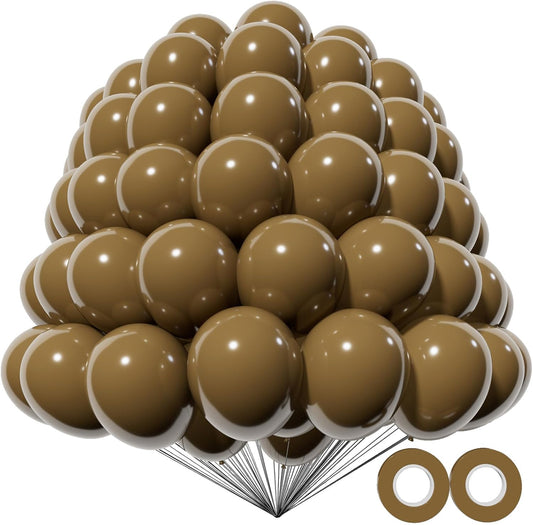 KAWKALSH 200pcs Brown Balloons 5 Inch, Small Mini Latex Balloons for Party Birthday Baby Shower Anniversary Festival Arch Garland Decoration