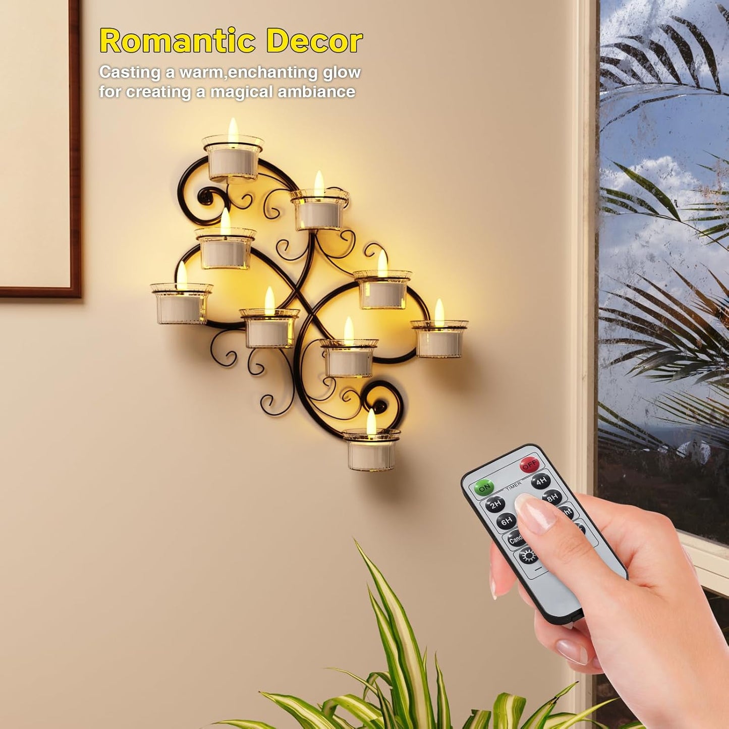 Flameless Tea Lights Candles with Charging Station, LED Tea Lights Candles with Remote Control Timer for Wedding, Christmas, Halloween,Anniversary, Home Decor, 6-Pack