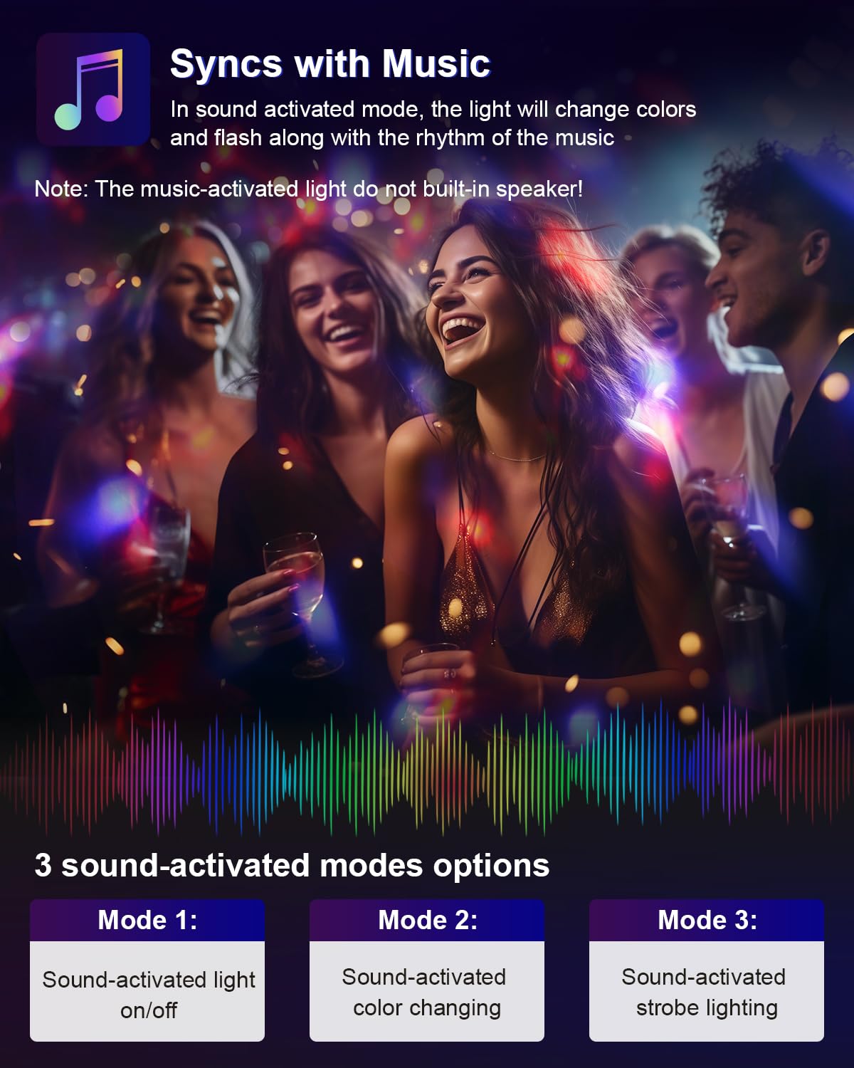 Luditek Sound Activated Party Lights with Remote DJ Lighting, Disco Ball Strobe Stage Light for