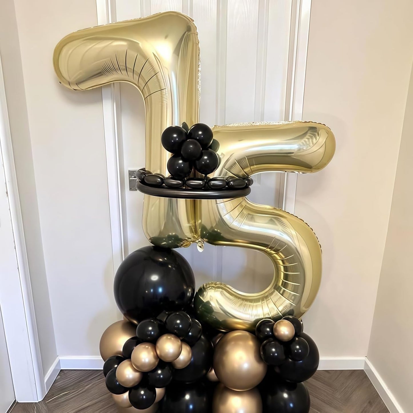 Champagne Gold 8 Balloon,40 Inch Light Gold Number 8 Balloon Big Foil Mylar Helium 8 Balloon for Birthday Party
