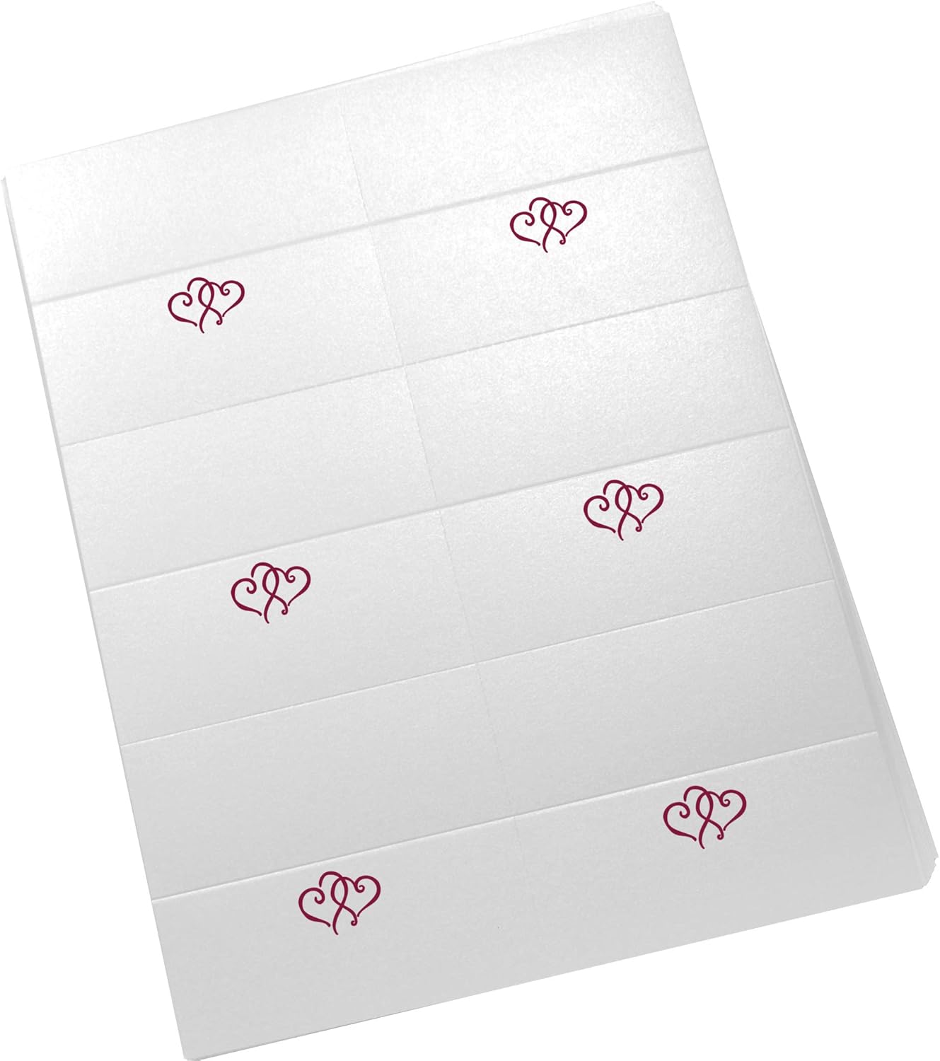 Linked Hearts Printable Place Cards, Burgundy (Choose Color), Set of 150 (25 Sheets), Laser & Inkjet Printers - Wedding, Party, Dinner, and Special Events - Made in the USA