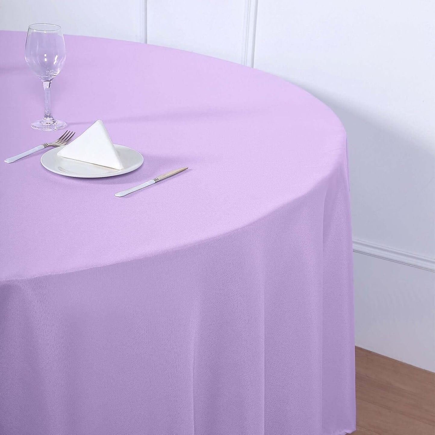 Efavormart Round Tablecloth, 108 Inch Stain & Wrinkle Resistant Washable Table Cloth, Decorative Polyester Fabric Table Cover for Banquet, Wedding, Dining- Lavender