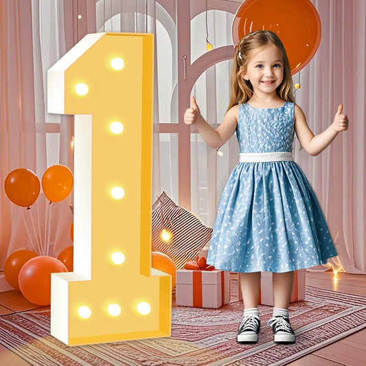 3FT Marquee Number 1, Light Up Numbers for 1st 16th Birthday Balloons Backdrop Decorations, Large Mosaic Numbers Letters for Party Baby Shower Anniversary Wedding Decor