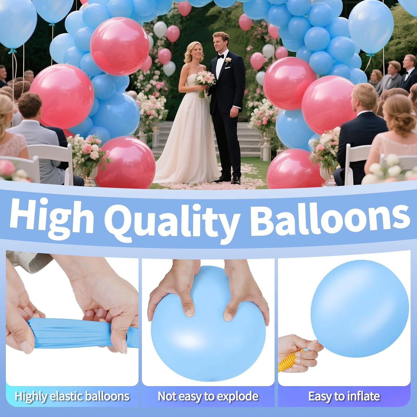 KAWKALSH Baby Blue Balloon Arch Kit 111Pcs 18 12 5 Inch Latex Party Balloons Garland for Birthday Baby Shower Wedding Engagement Anniversary