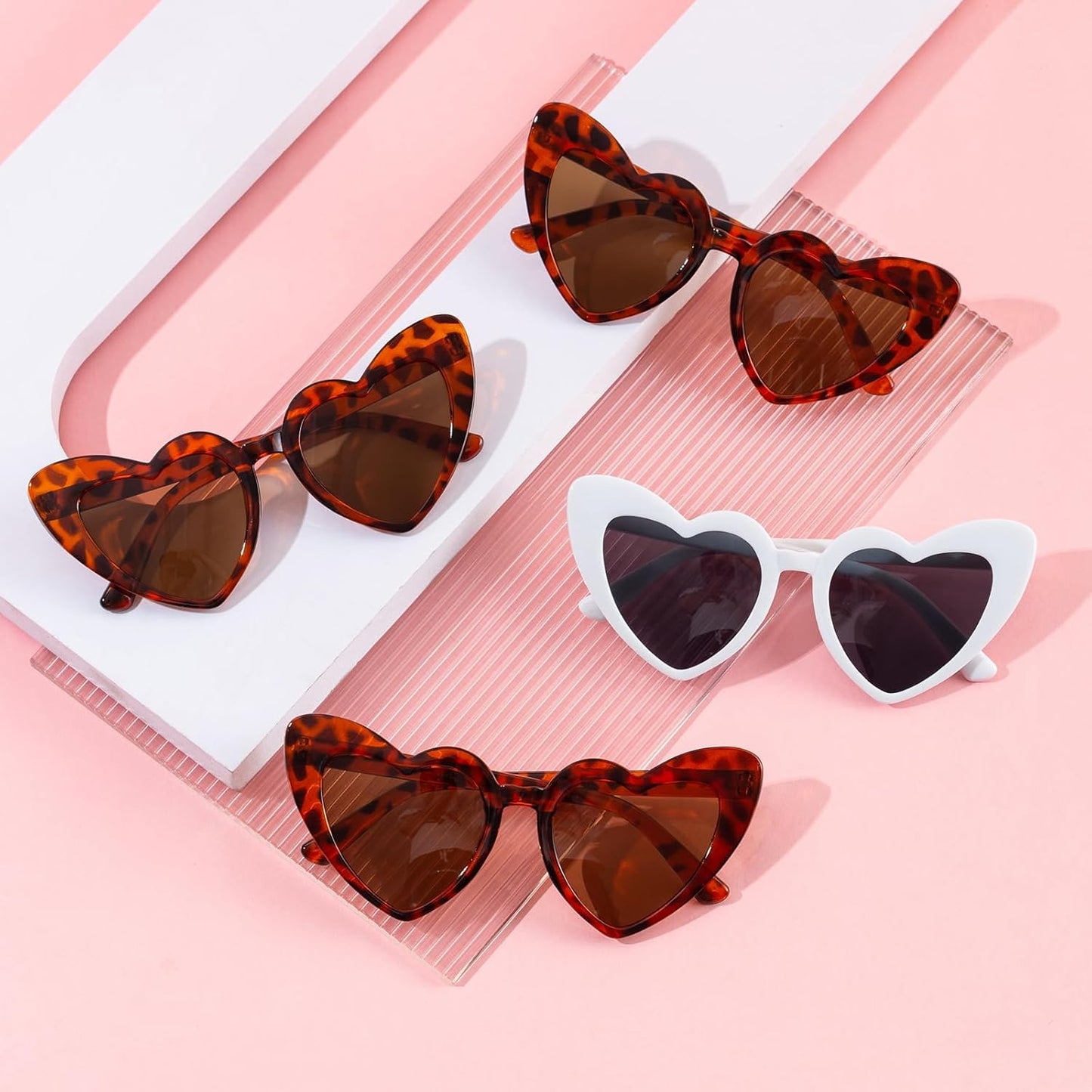 Bachelorette Party Favor Sunglasses 6 Pack,Retro Cat Eye Heart Sunglasses for Women,Bridesmaid Proposal Gifts