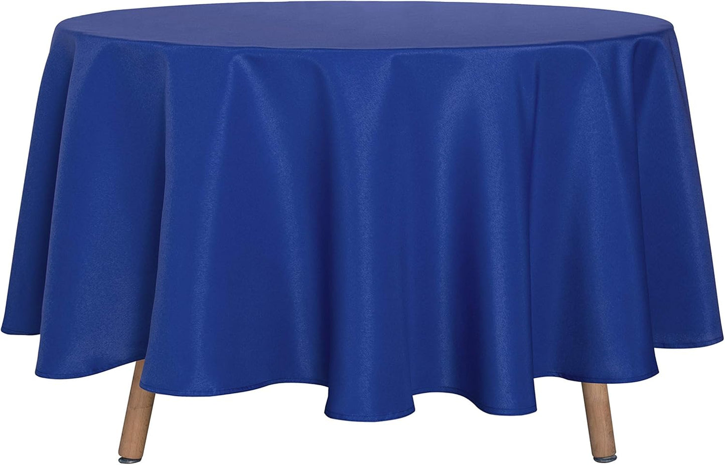 sancua Round Tablecloth - 90 Inch - Water Resistant Spill Proof Washable Polyester Table Cloth Decorative Fabric Table Cover for Dining Tables, Buffet Parties and Camping, Blue