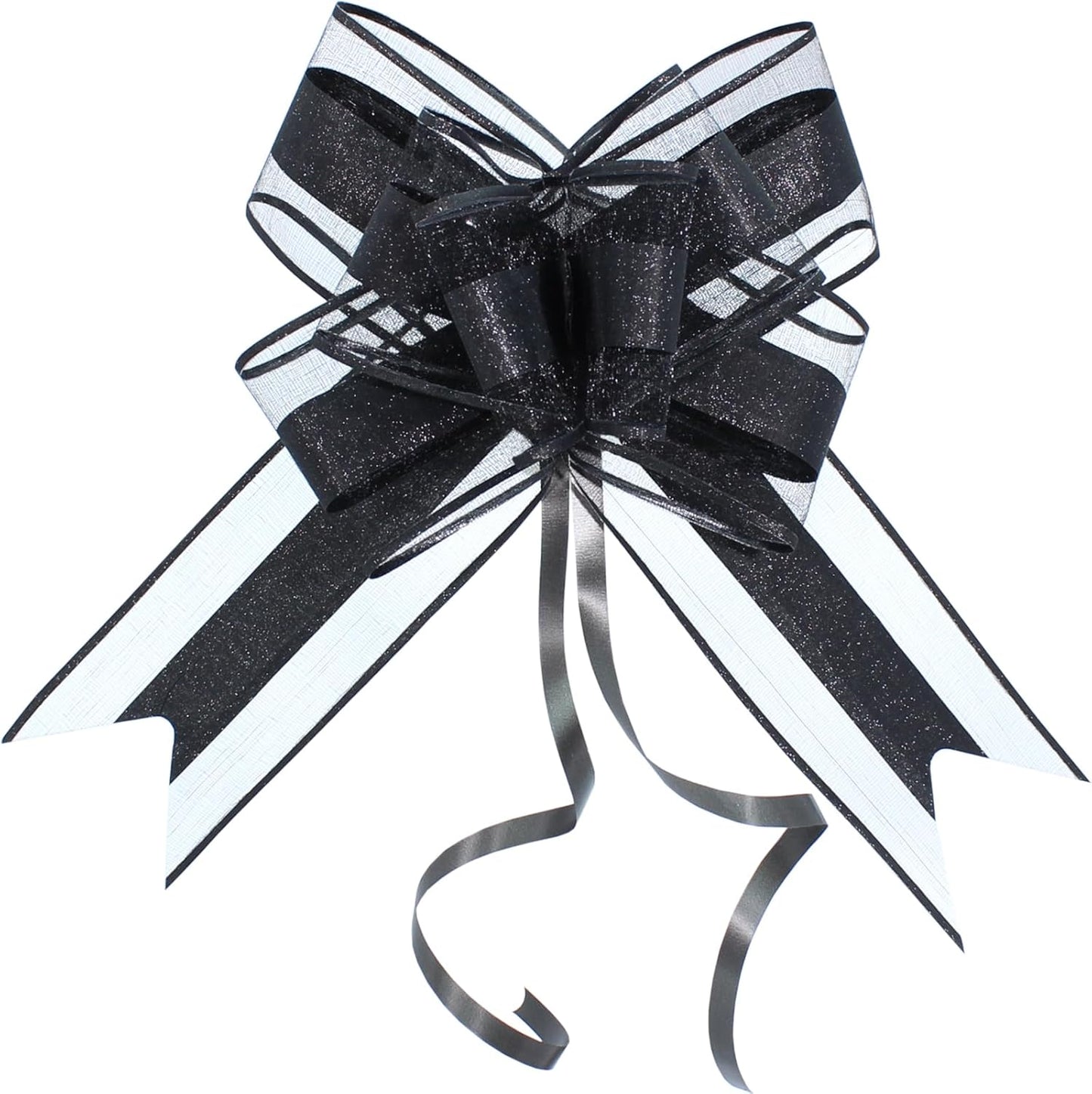 WEWILUCK Large Black Gift Bows - Perfect bows for Gift Wrapping,Big Pull Gift Wrap Bows for Man Present Decoration Birthdays Holiday Valentines Day and More(8 inches, 10PCS)