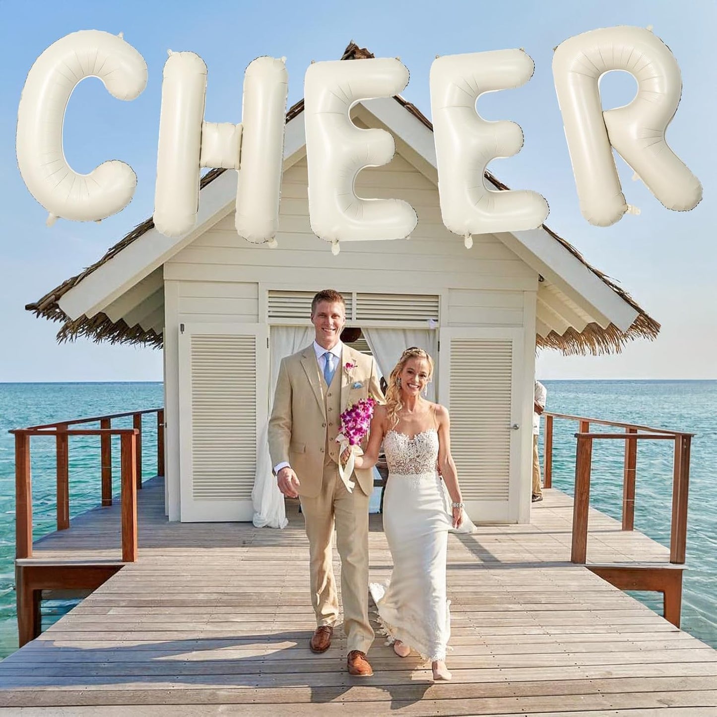 40 Inch Custom Letter Balloons, Giant Alphabet W Foil Name Ballon Cream White, Mylar Self Inflating Balloon Beige Letters W Decor, Helium Letter Customize Balloons for Women Birthday Party Decoration