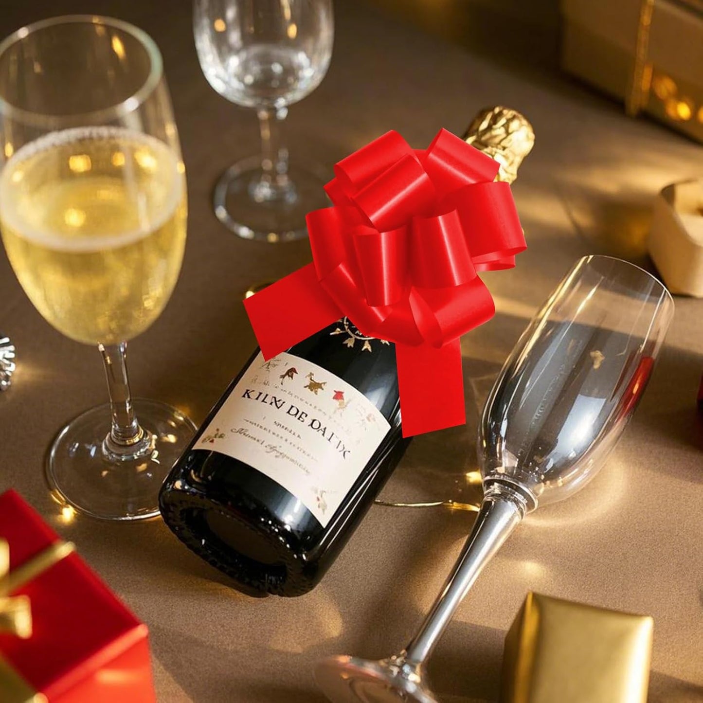 12 PCS 6 Inch Red Pull Bows - Perfect for Gift Wrapping, Wedding Decor, Car Bows, Birthday Parties, Christmas and Valentine's Day