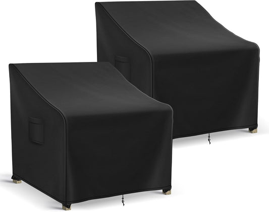Patio Furniture Covers Waterproof for Chairs, Lawn Outdoor Chair Covers 2 Pack, Patio Chair Covers for Outdoor Furniture Fits up to 29W x 30D x 36H inches, Black