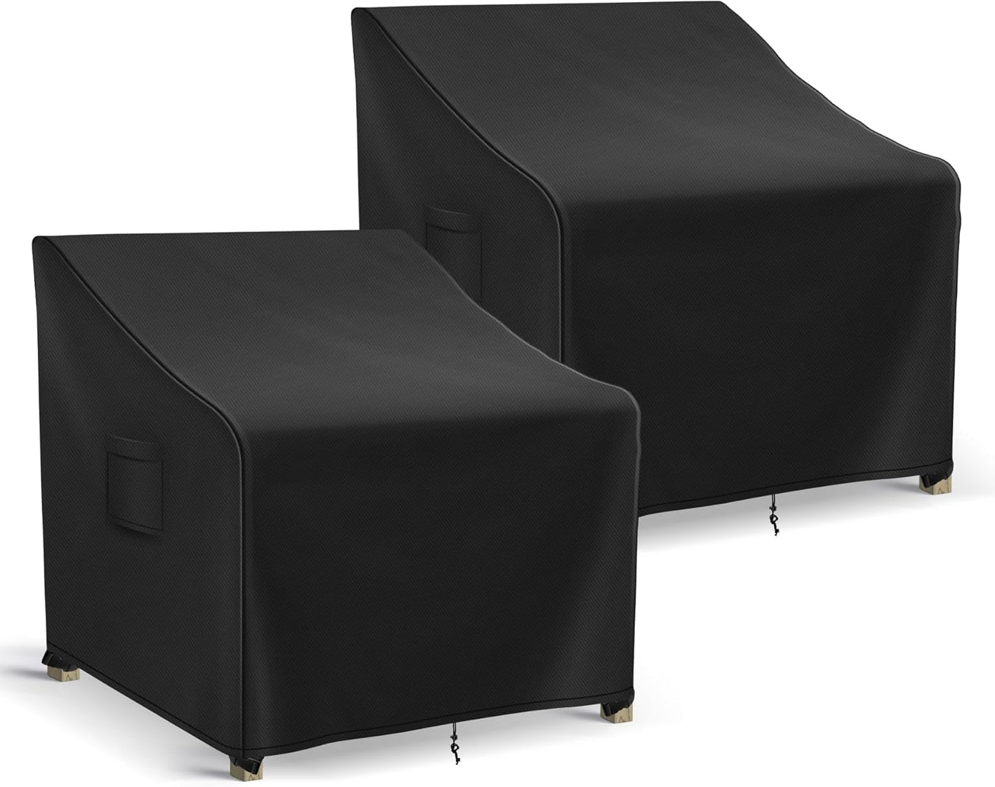 Patio Furniture Covers Waterproof for Chairs, Lawn Outdoor Chair Covers 2 Pack, Patio Chair Covers for Outdoor Furniture Fits up to 30W x 37D x 31H inches, Black