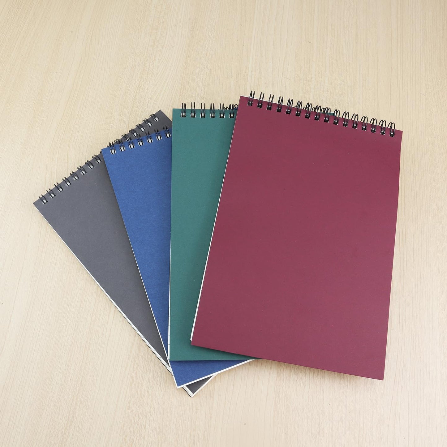 4 Pcs Top Bound Spiral Notebook,8.3 inch x 5.8 inch,60 Sheet,7mm College Ruled Paper,A5 Spiral Note Pads Memo Lined Notebook Journal for School and Office Supplies (4 Colors)