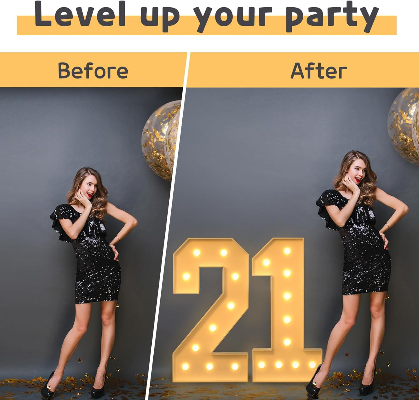 imprsv 4FT Marquee Numbers,DIY Light Up Numbers for 30th Birthday Decorations, Party Party Decorations,Anniversary Party Decor,Mosaic Number for Balloons Number 3,Pre-Cut Foam Board Kit