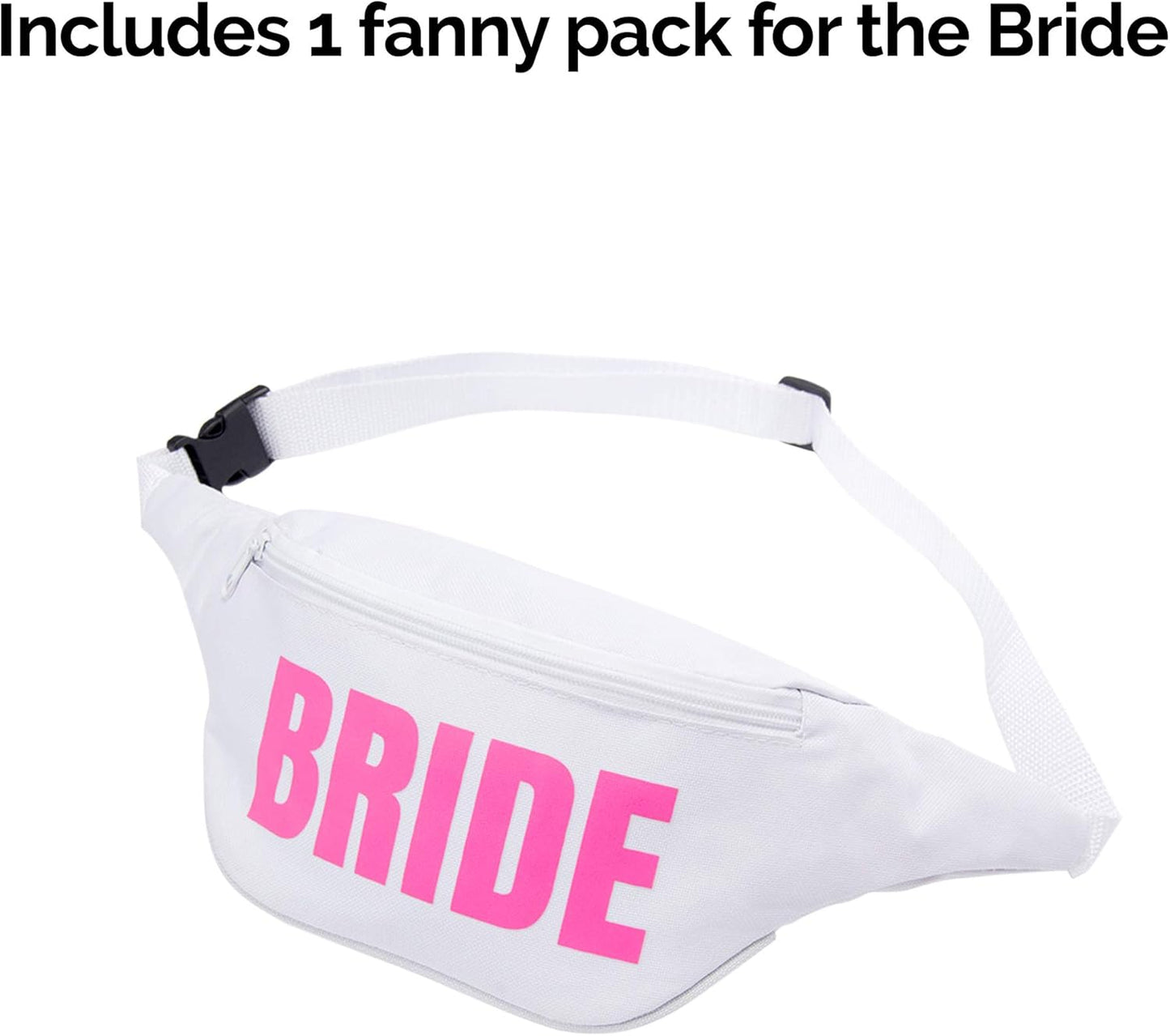Bachelorette 80s Fanny Pack Set | 7 Pack | 1 Bride Fanny Pack and 6 Squad Fanny Packs | Bachelorette Party Favors