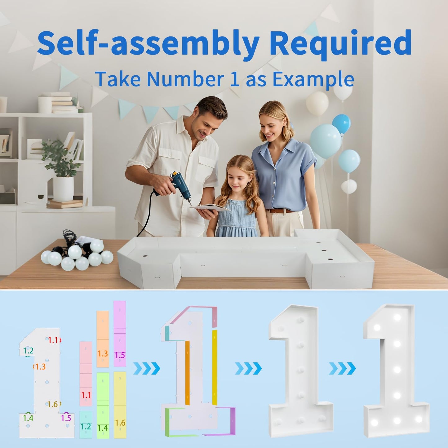 imprsv Marquee Numbers Large 15th-Birthday Decorations: 4ft Light Up Number