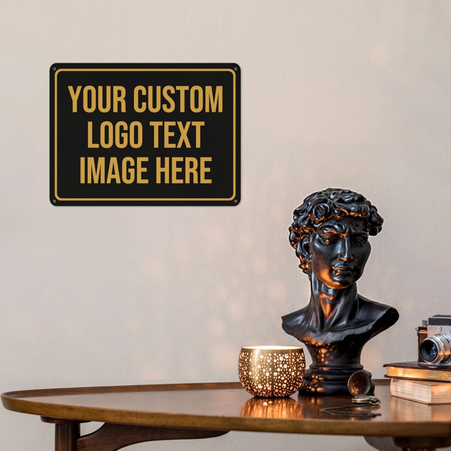 Custom Metal Sign - Personalized With Text, Photo, Logo - Indoor/Outdoor Use - 12"x16"