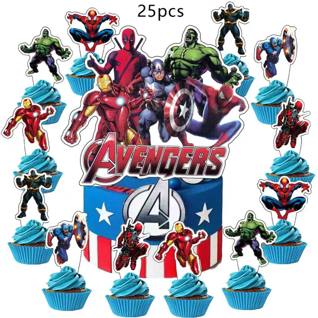 46Pcs superhero Birthday Party Supplies, Avengers Party Decorations Set Include Banner, Backdrop