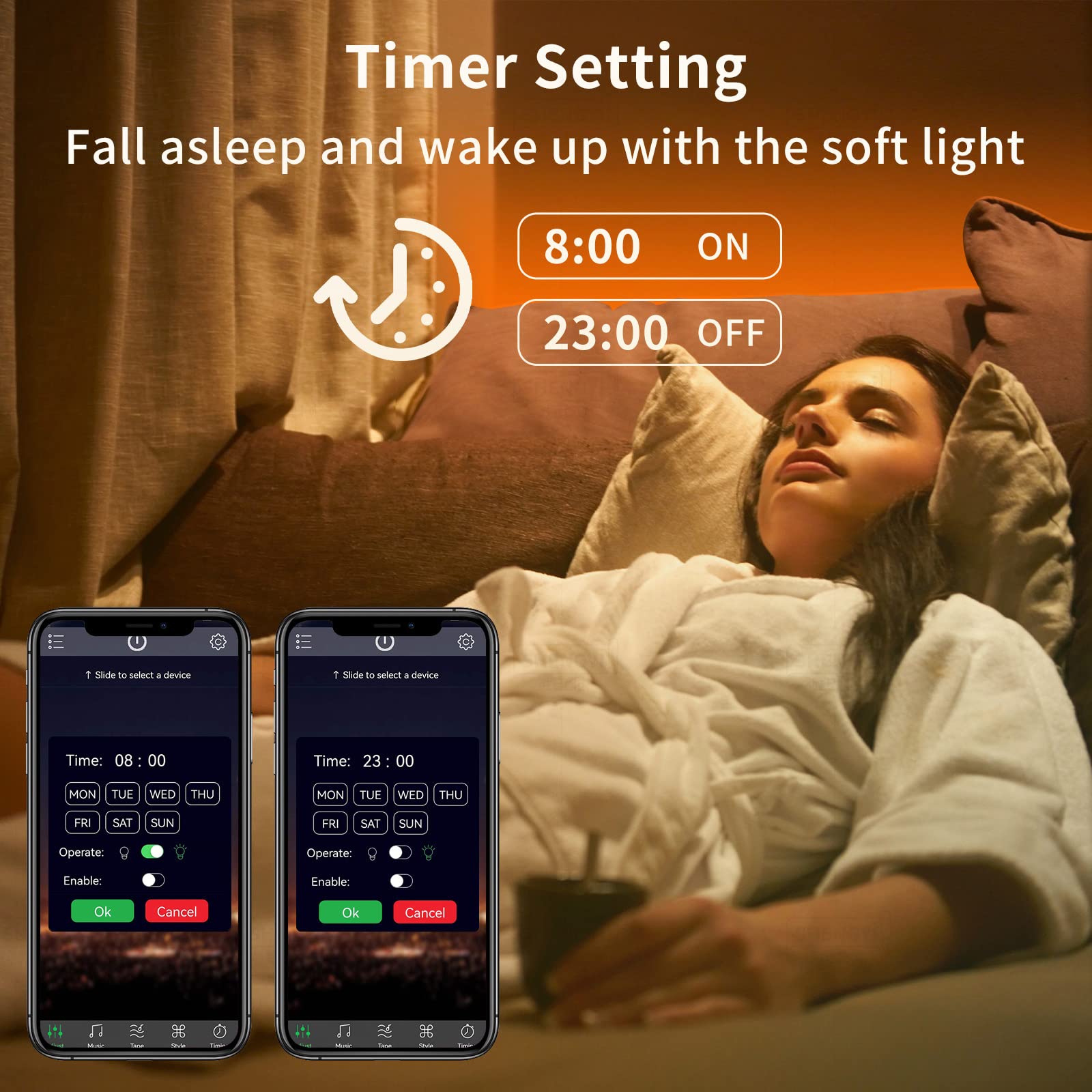 KSIPZE 100ft Led Strip Lights RGB Music Sync Color Changing Led Lights with Smart App Control