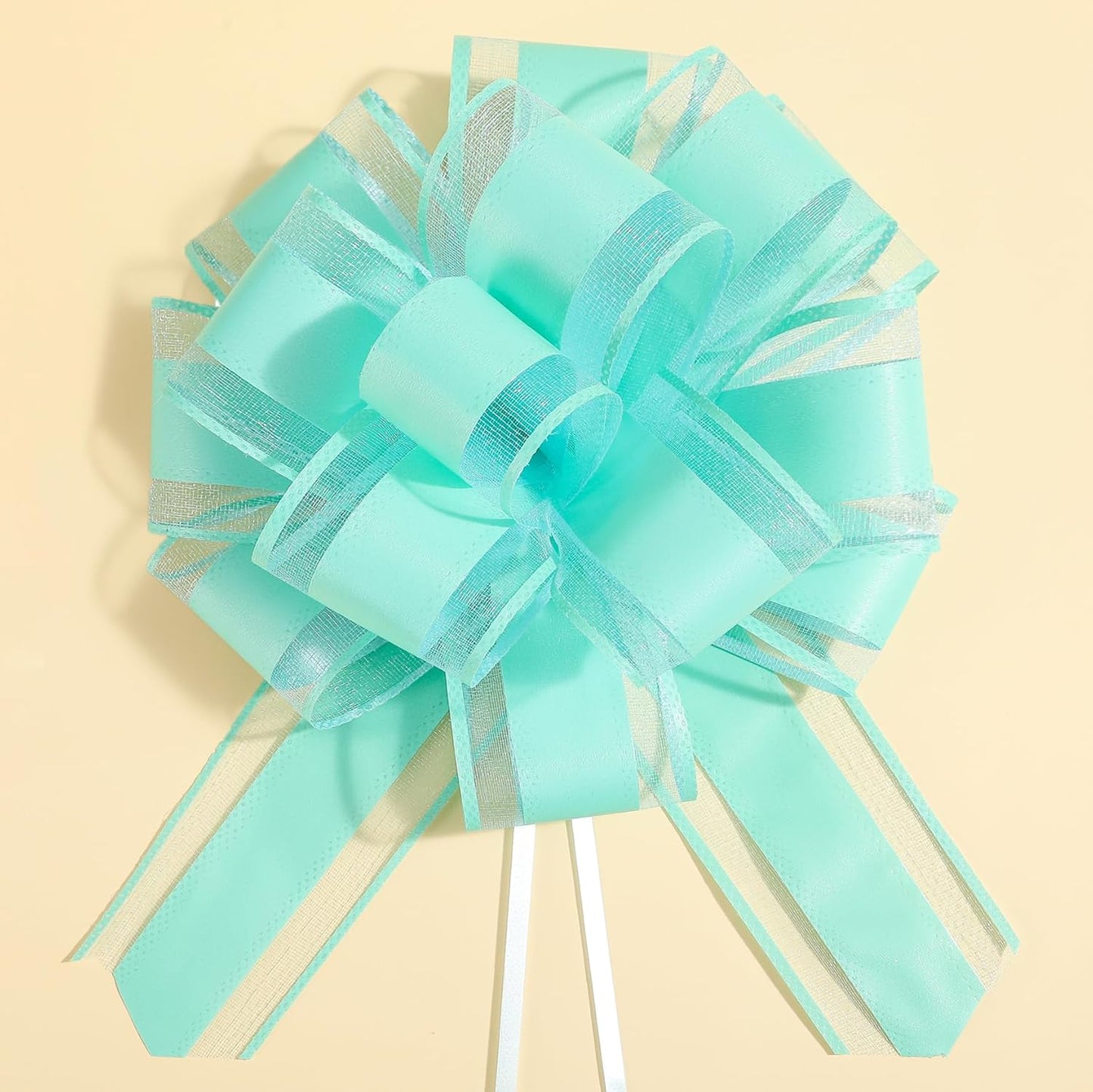 6 Pieces Large Pull Bows,6 inches,Bow for Gift Wrapping,Pull Bows for Christmas Party Birthday Gift Wedding Baskets,Valentine's Day Gift Decorations, Flower Decorations (Blue-green), BE-03
