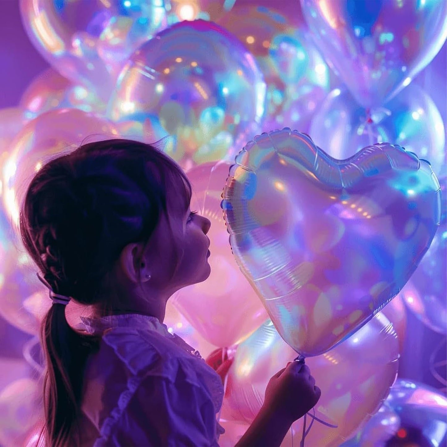 Colorful Heart Ballloons,18 Inch Bright Silver Foil Love Heart Shaped Balloons 12Pcs Silver love balloon for Baby Shower Birthday Party Wedding Engagement Valentines Day Decorations