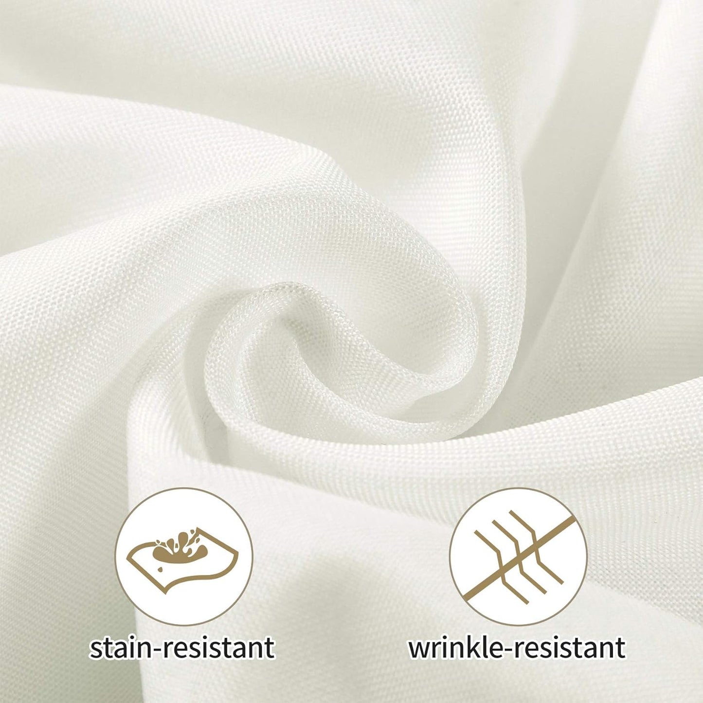 Ascoza 2pack 90x90 Inch Ivory Square in Polyester Fabric Tablecloth for Wedding,Banquet,Restaurant and Parties