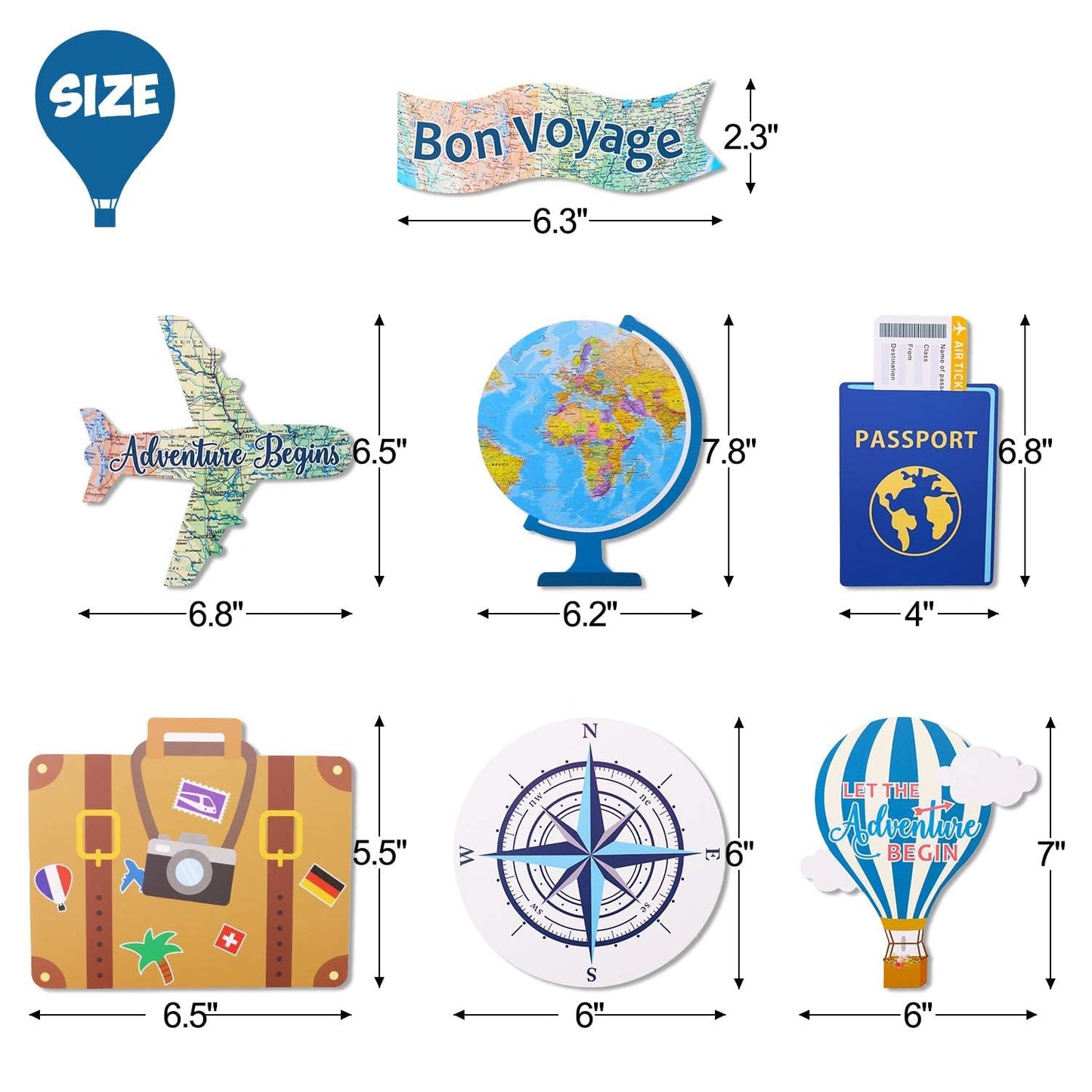 Yaaaaasss! Travel Theme Centerpiece Sticks 21PCS Bon Voyage Party Decor