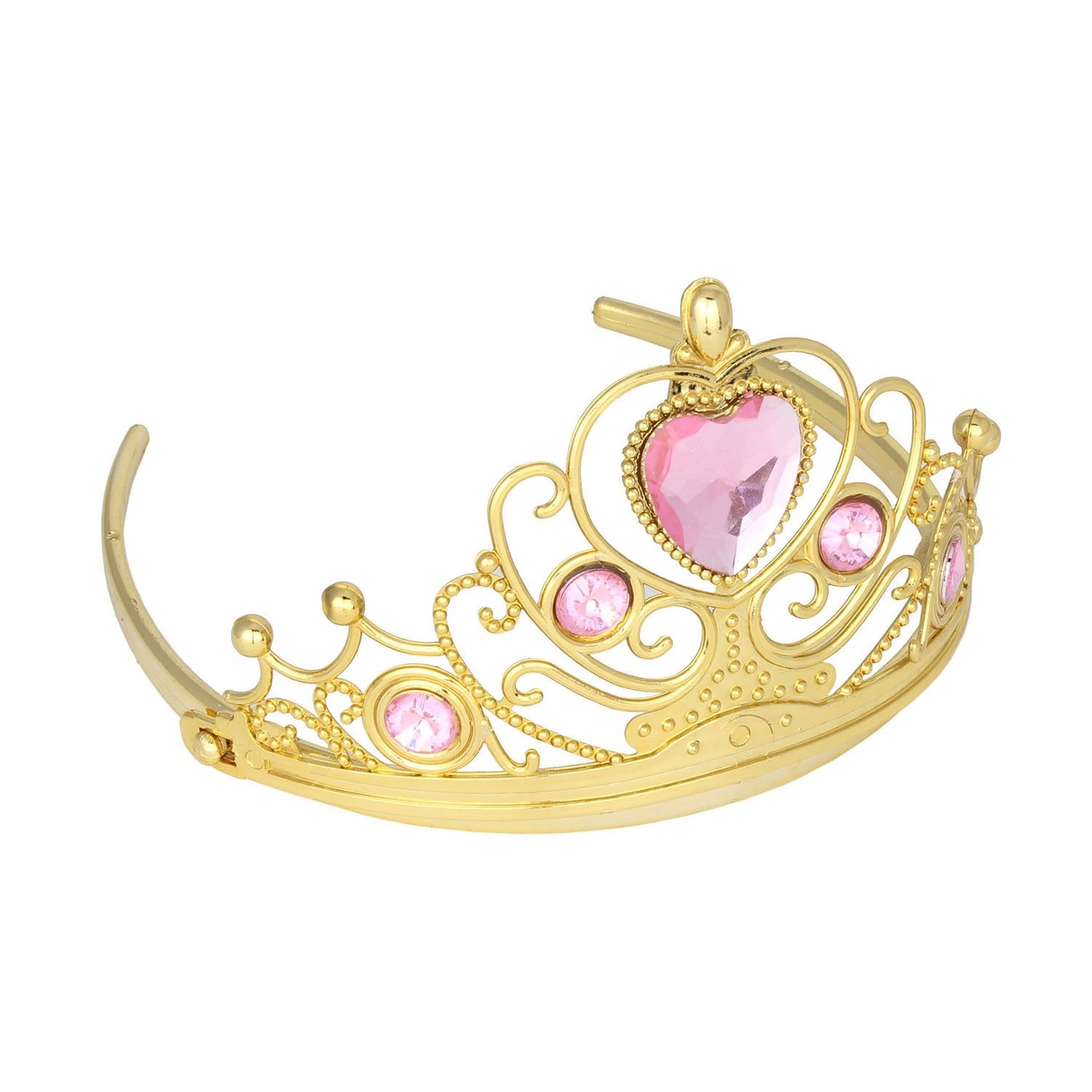 Princess Dress Up Crowns for Little Girls Gold Plastic Tiaras Crown Set Party Favors Pink Tiaras