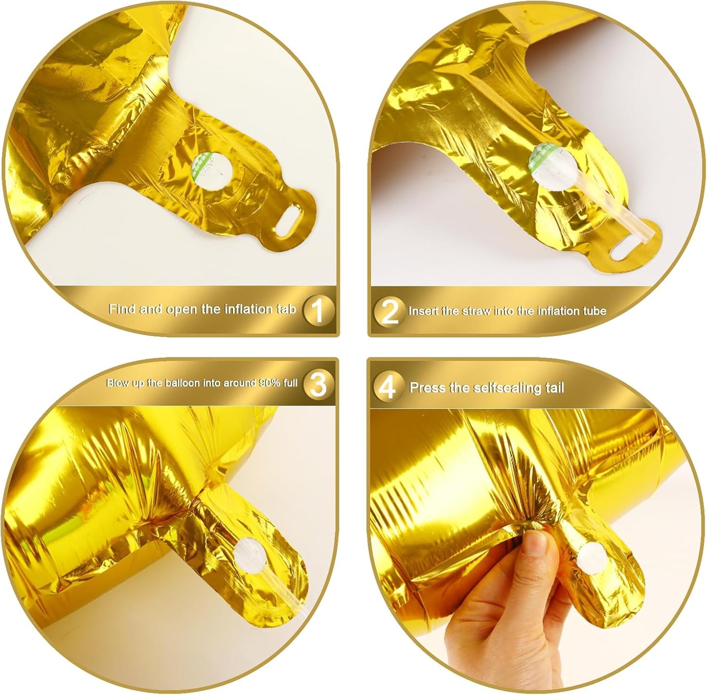 Gold Mylar Balloons - 40 inch Number 100, Gold Foil Balloon for 100 Birthday Party & Anniversary Celebrations