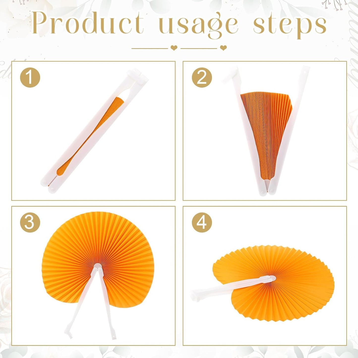 Pangda 24 Pack Folding Fans Round Paper Fans Assortment with Plastic Handle for Wedding Favor Party Bag Filler (Soft Color)