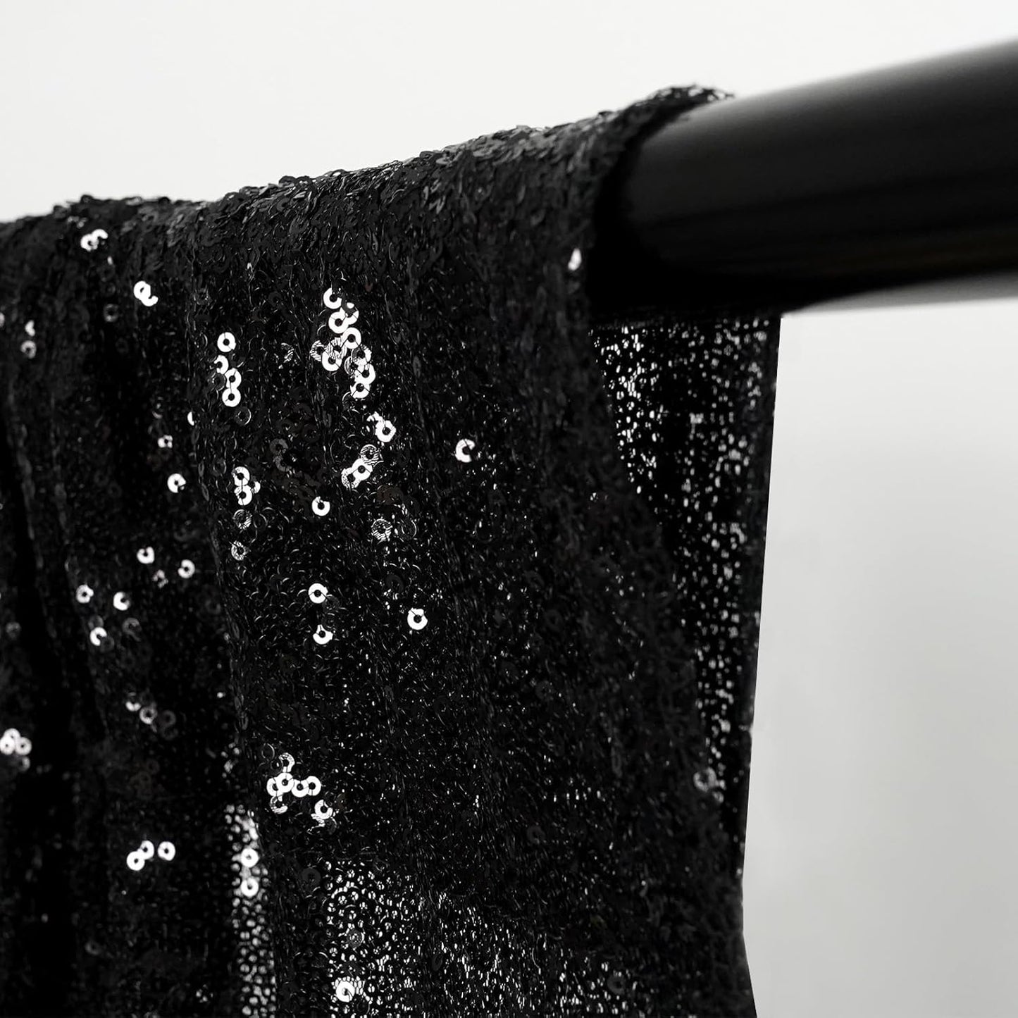 Eternal Beauty Black and Red Backdrop 4 PCS-2x8 Ft Sequin Curtain Panels for Christmas Party, Birthday