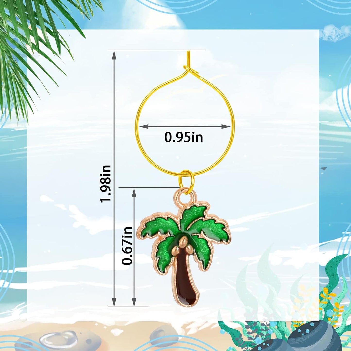 SANNIX 24pcs Wine Glass Charms - Identifier Tags for Stem Glasses - Funny Charms for Summer Christmas Wine Tasting Party Decorations