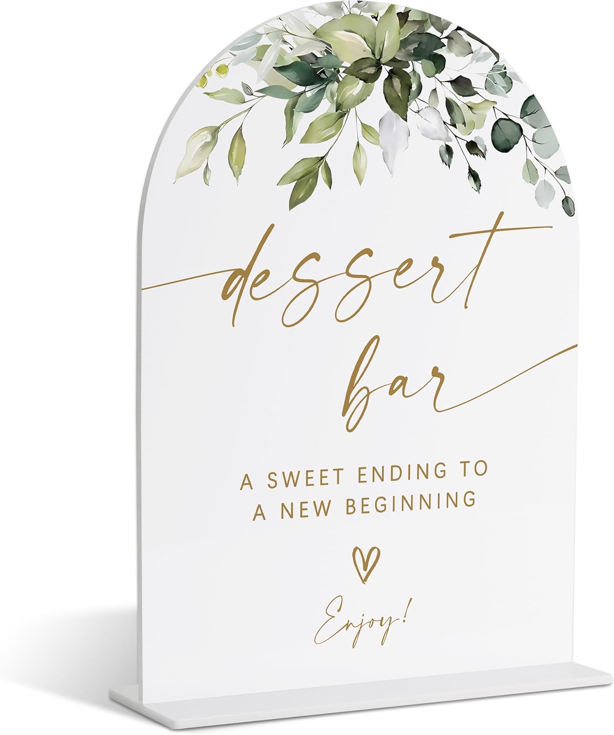 Dessert Bar Sign, Greenery Gold Bridal Shower Decorations, Dessert Table Decor, Wedding Signs for Ceremony and Reception, Engagement Decorations, Acrylic Decor, Bachelorette Party Favors-19