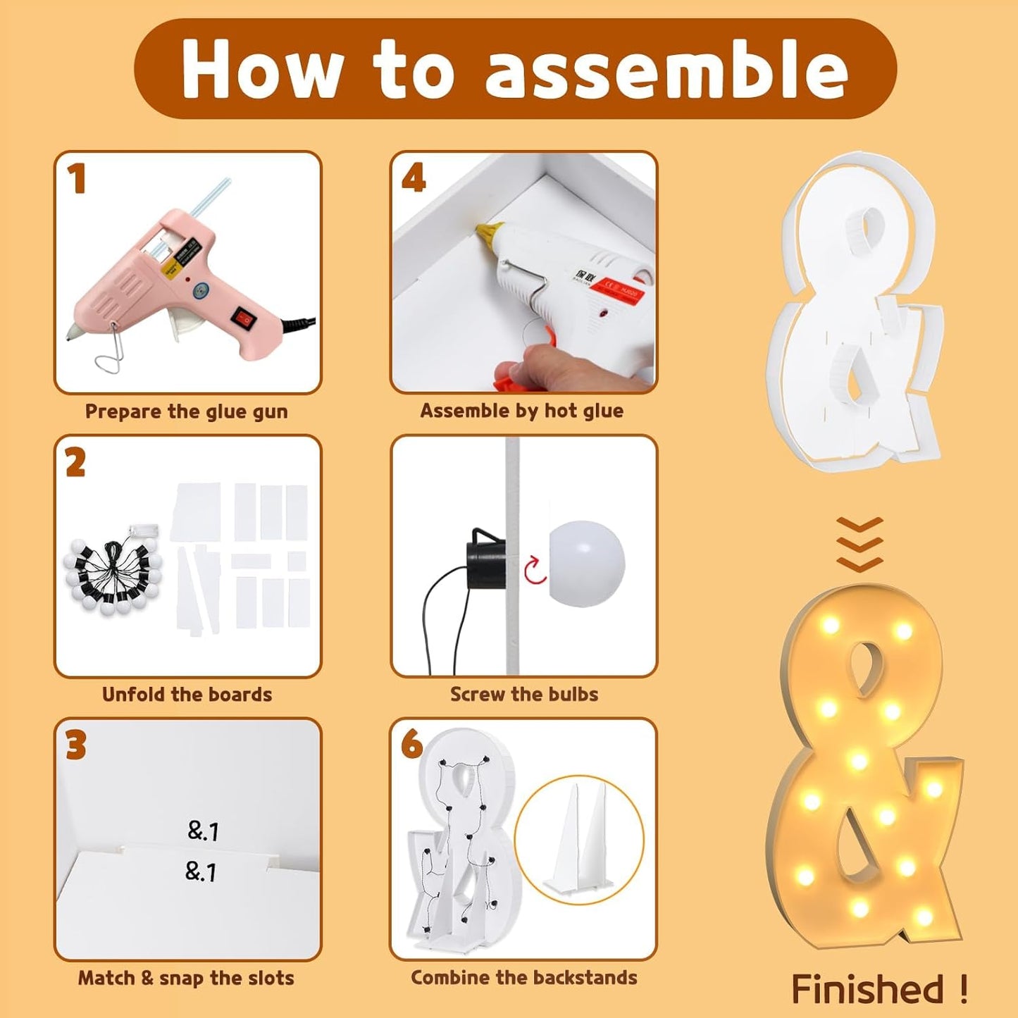 imprsv Marquee Light Up Letters, 4FT Mosaic Letters with Light for Baby Shower Graduation Party Decor, Large & for Engagement Wedding Party Decorations (Need to Assemble)