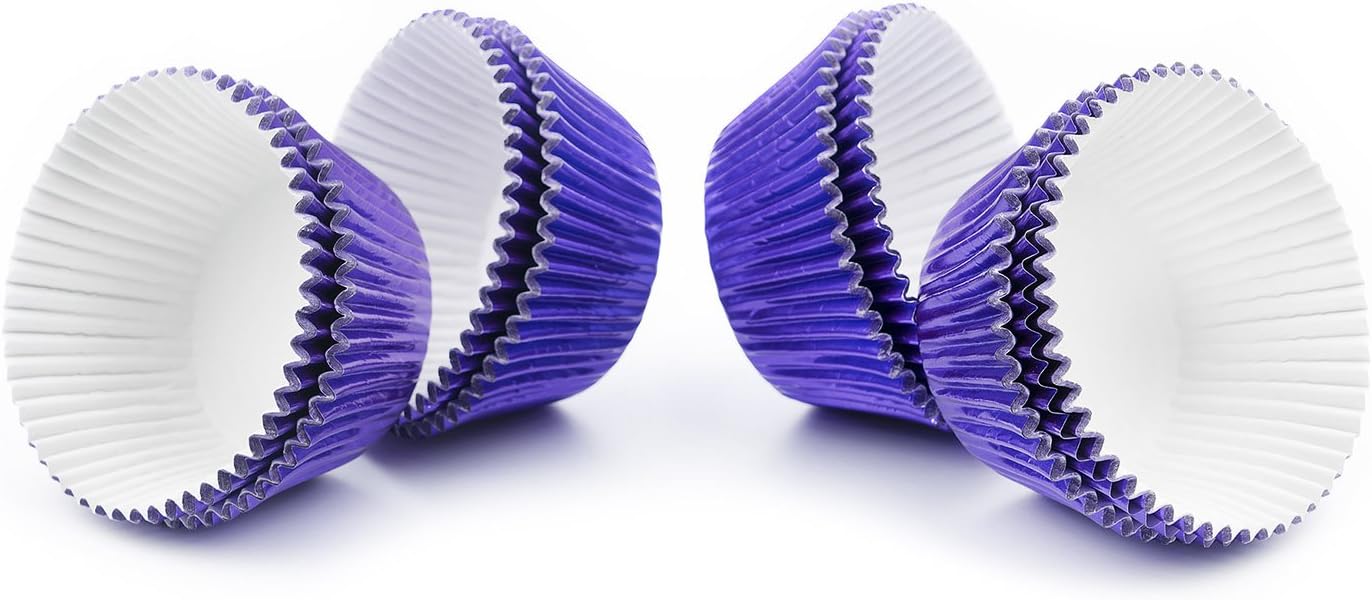 Gifbera Purple Foil Cupcake Liners - Standard Size Metallic Muffin Baking Cups/Cases, 200-Count
