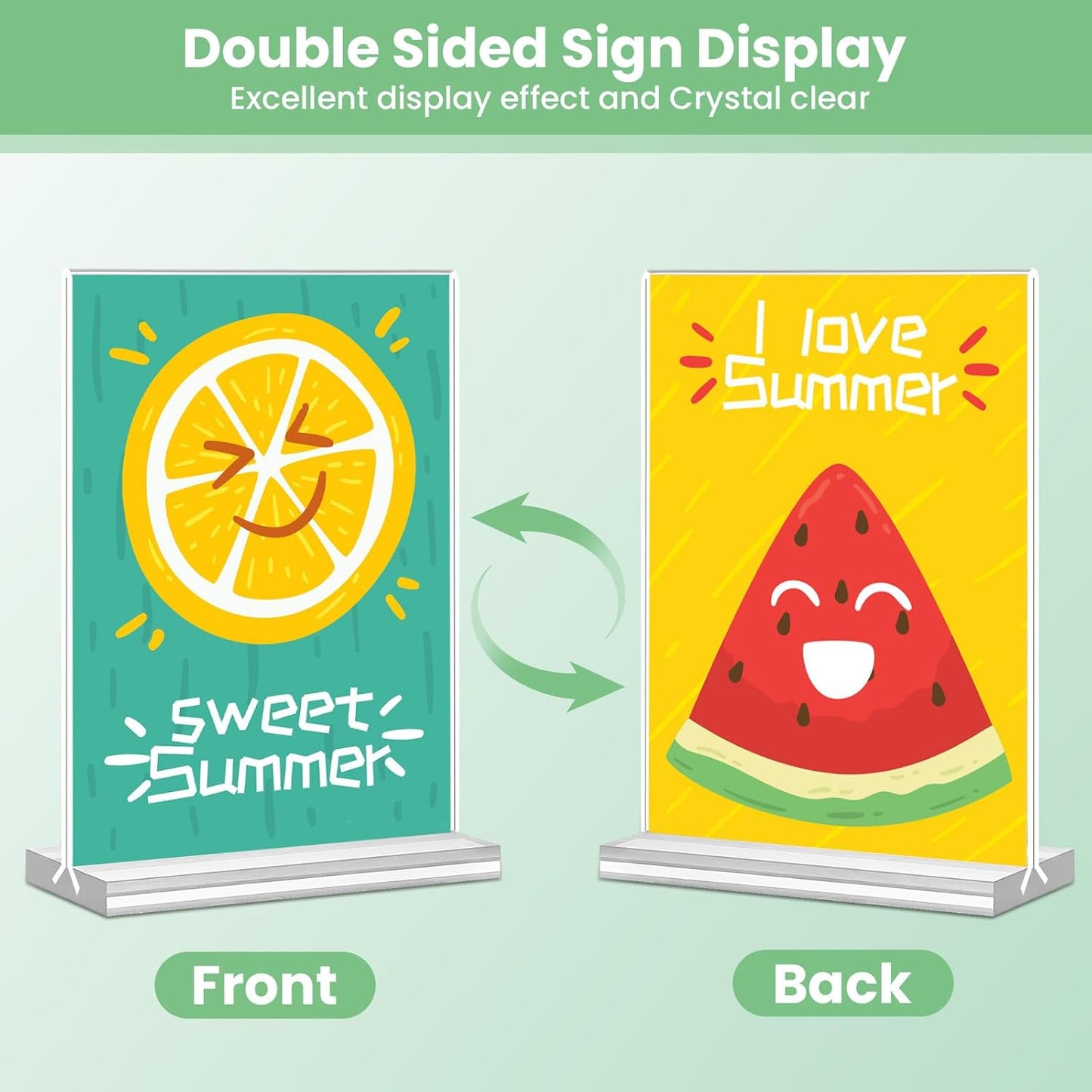 Acrylic Sign Holder 4x6, 21 Pack Clear Table Menu Vertical Double Sided Display, Plastic Menu Stand Paper Holder Suitable for Restaurants Office Store Show Fair