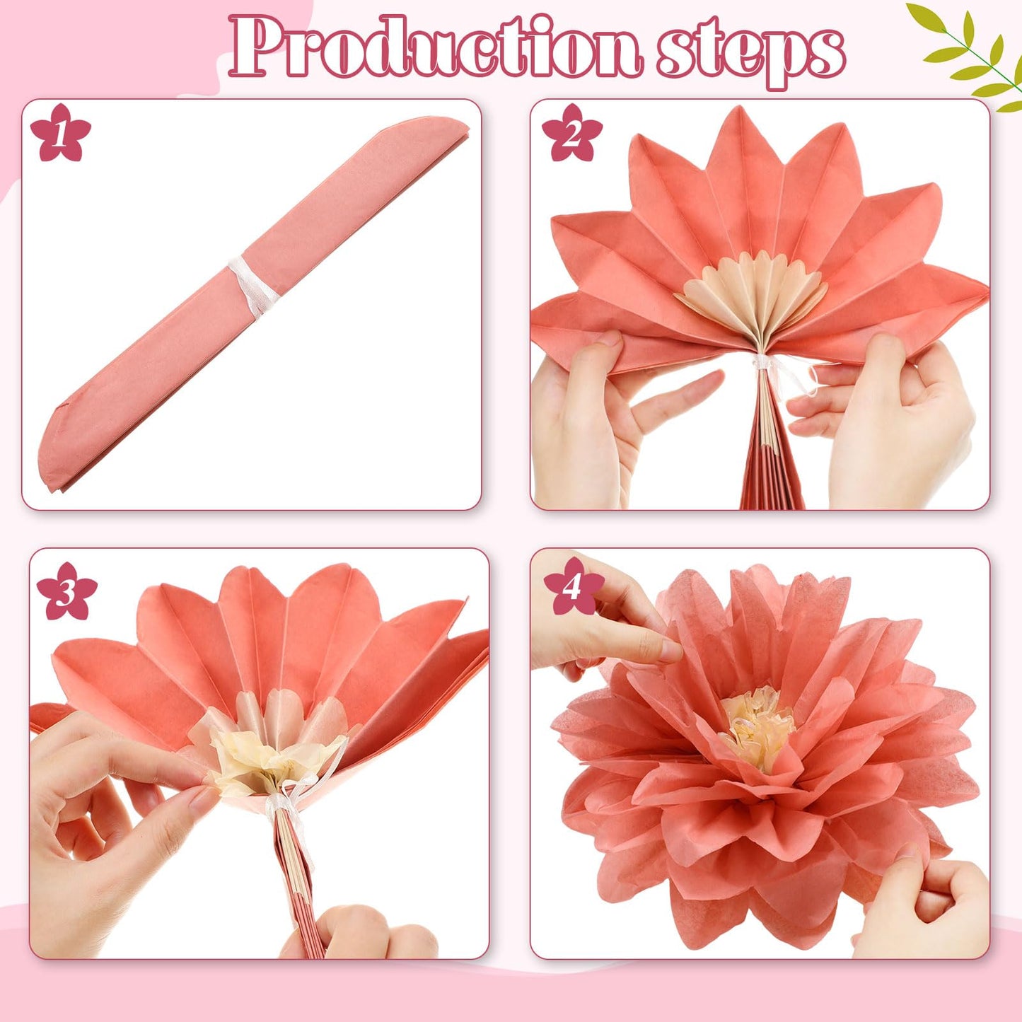 Geyee 18 Pcs Mexican Paper Flowers,Vintage Color,6" 8" 10"